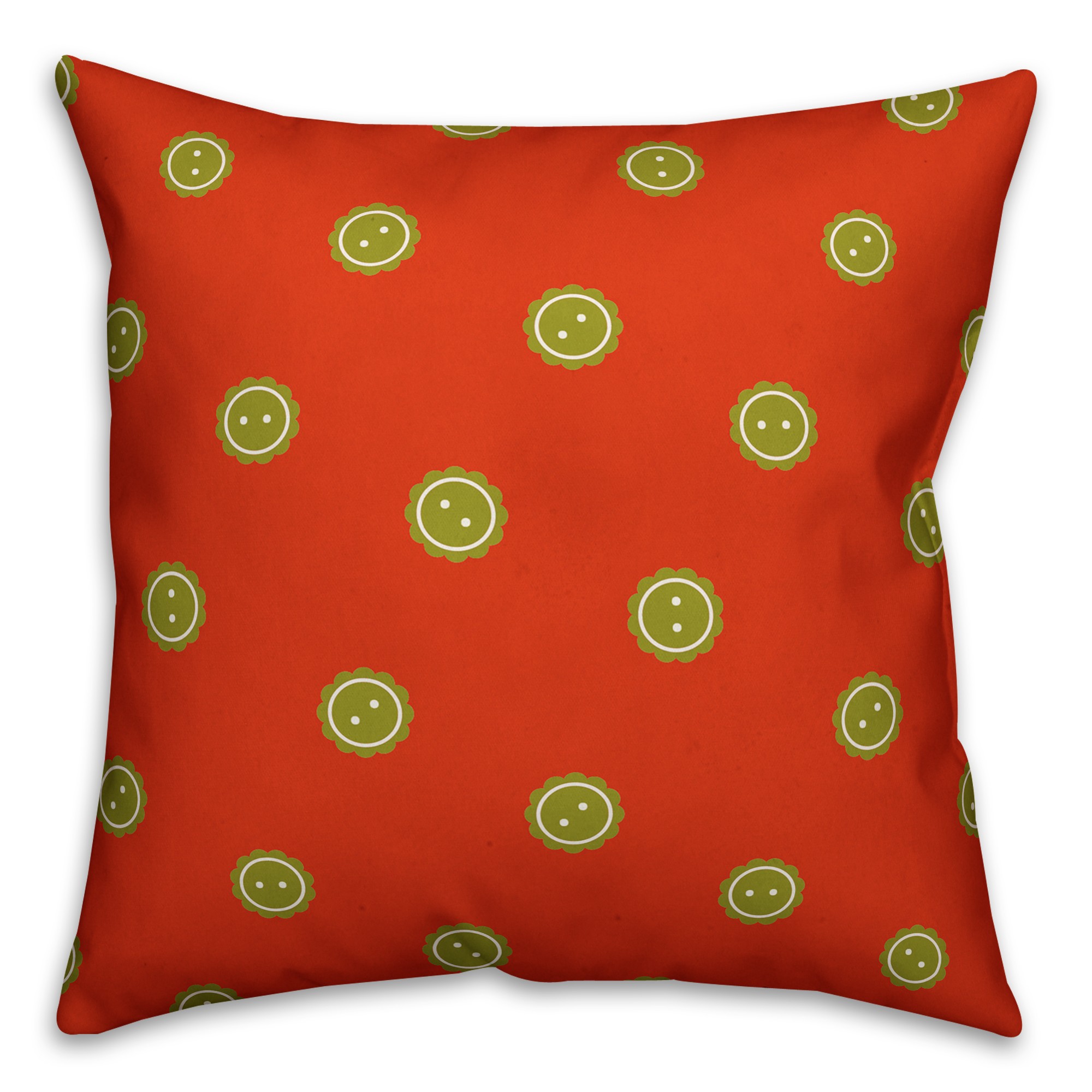 Orange Button Pattern Pillow
