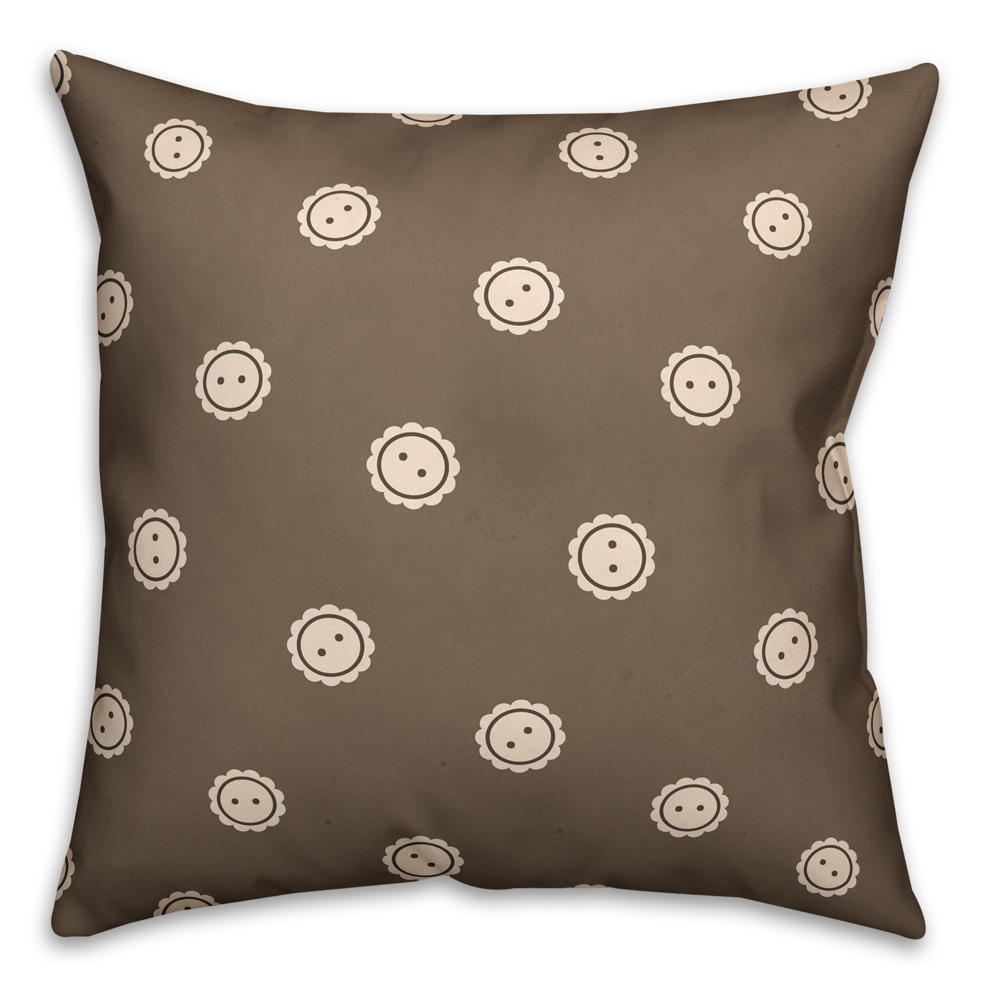 Tan Button Pattern Pillow