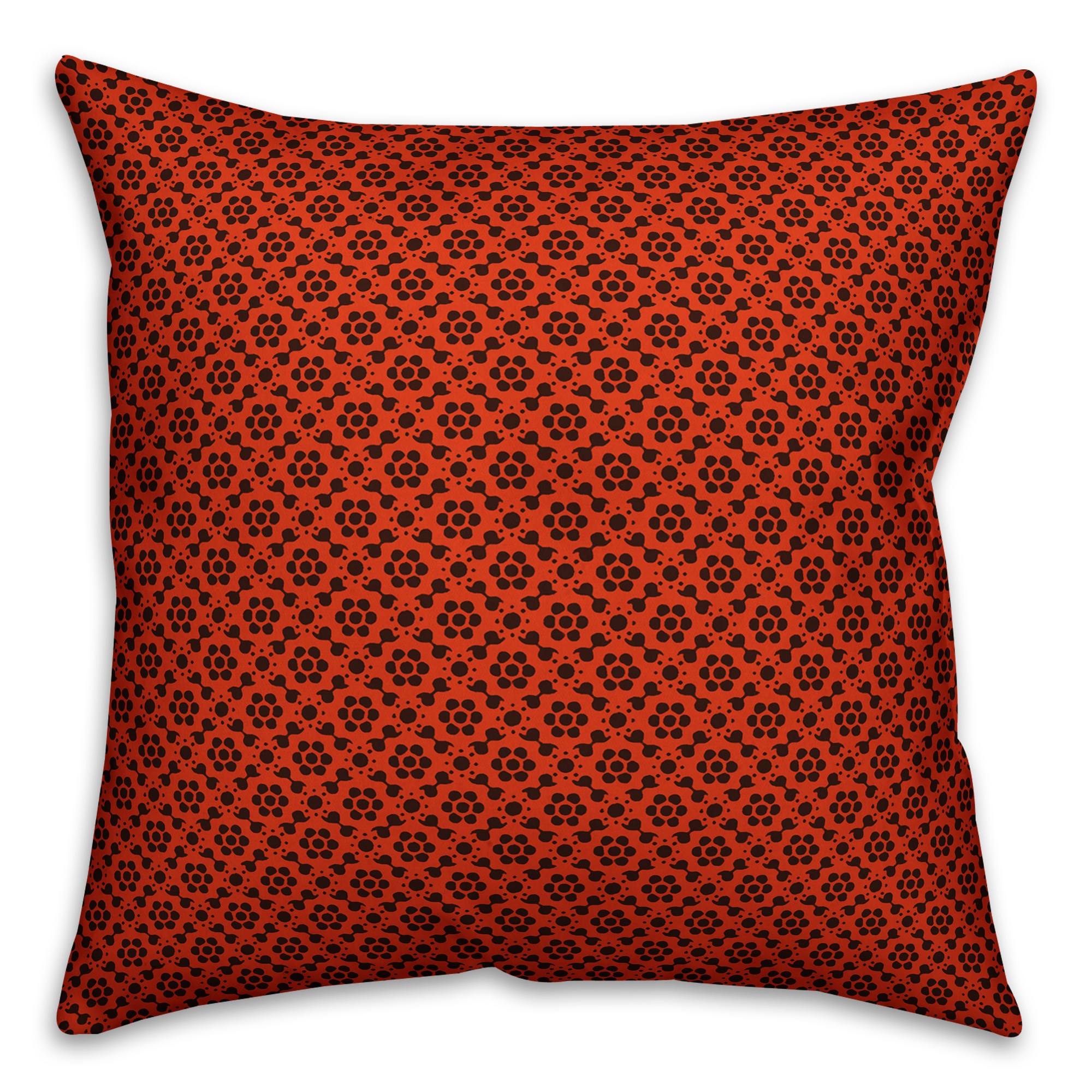 Red Floral Pattern Pillow