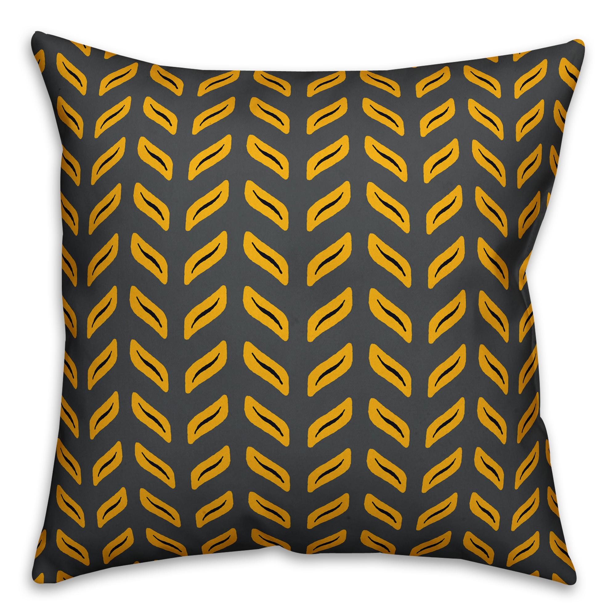 Tire Track Pattern in Yellow Pillow
