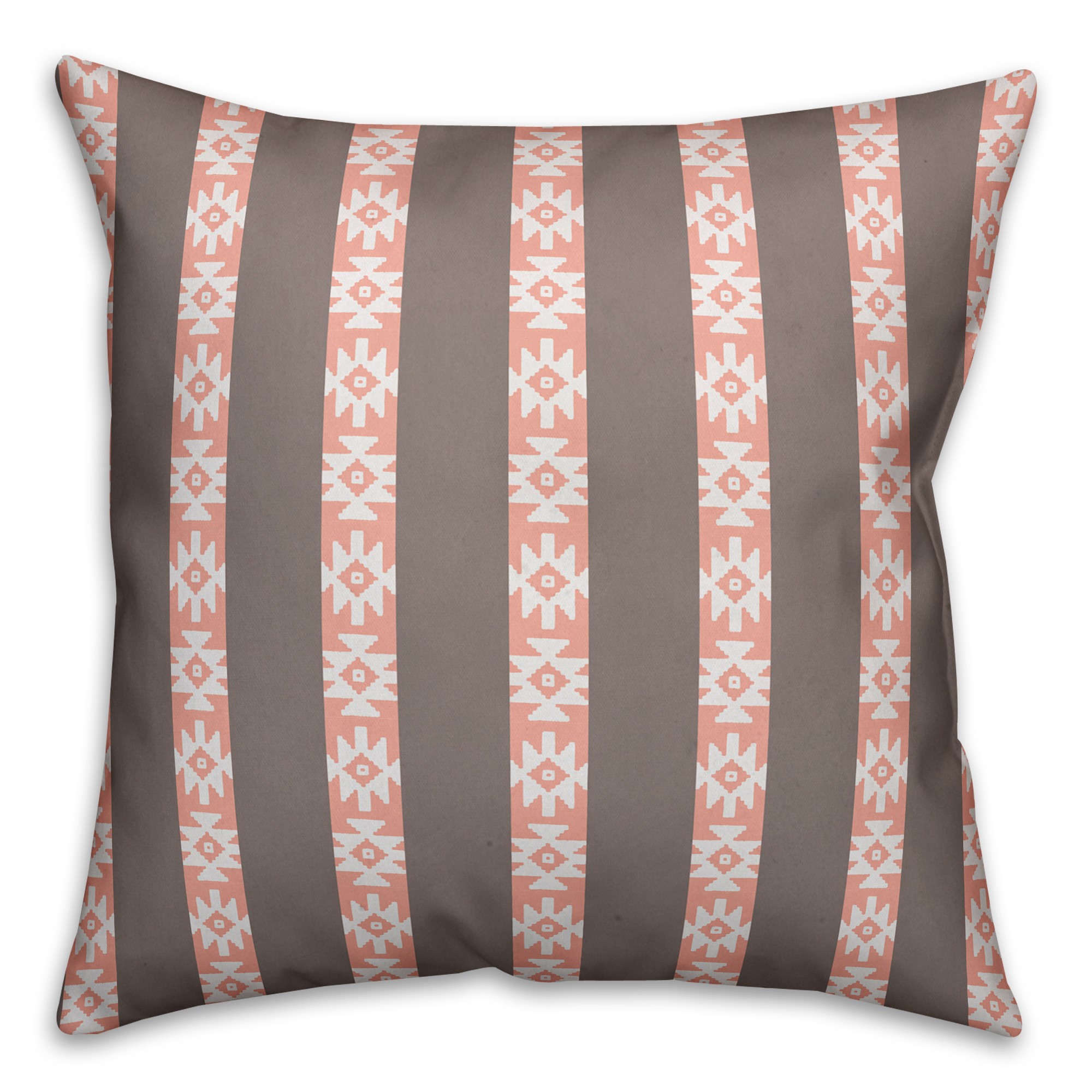 Southwestern Pattern in Pink and Gray Pillow