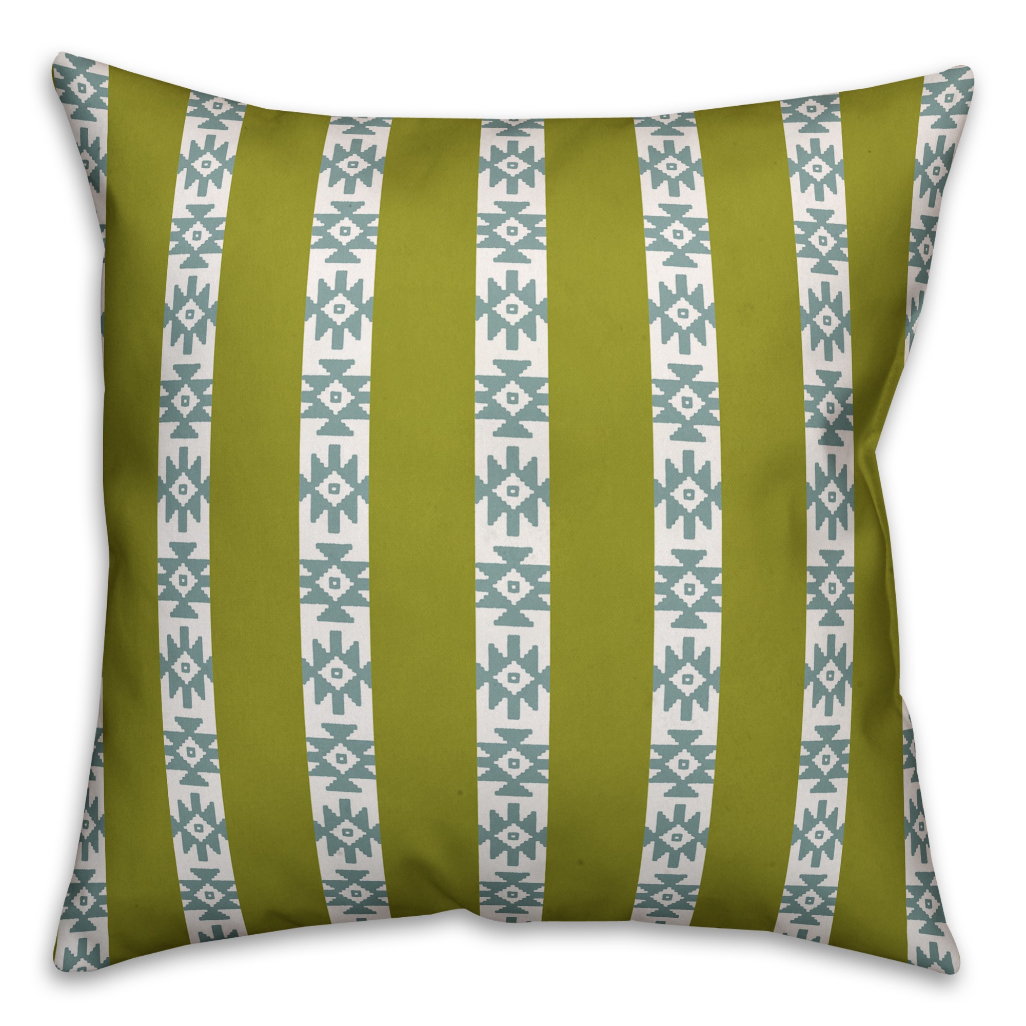 Southwestern Pattern in Green and Blue Pillow