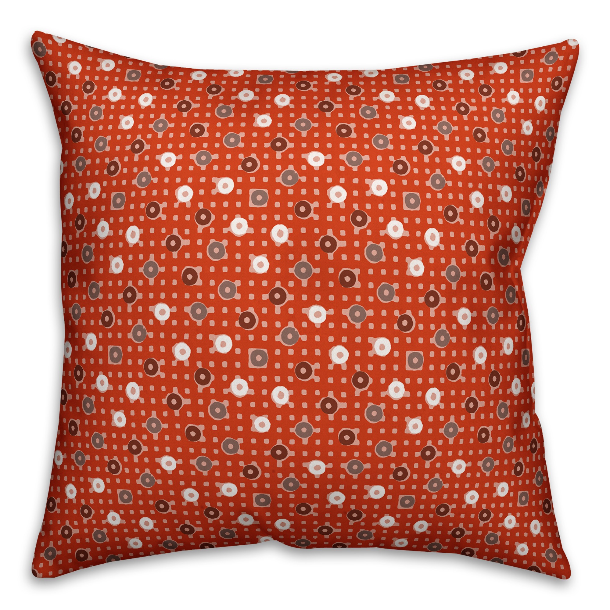 Dots and Plaid in Red Pillow Cover