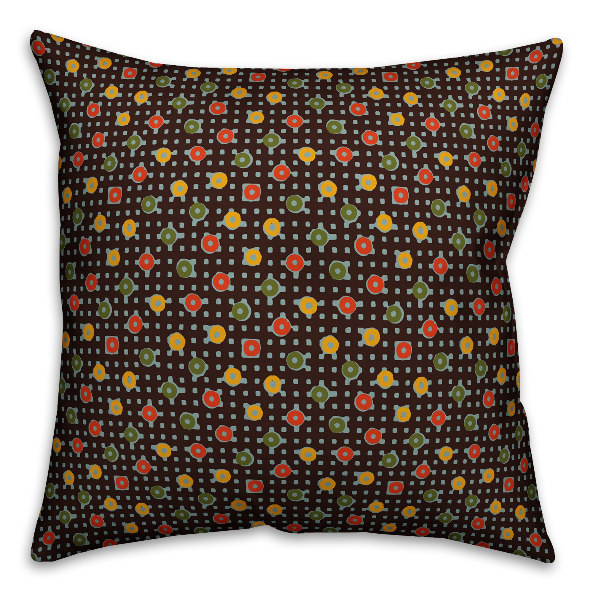 Multicolor Dots and Plaid Pillow