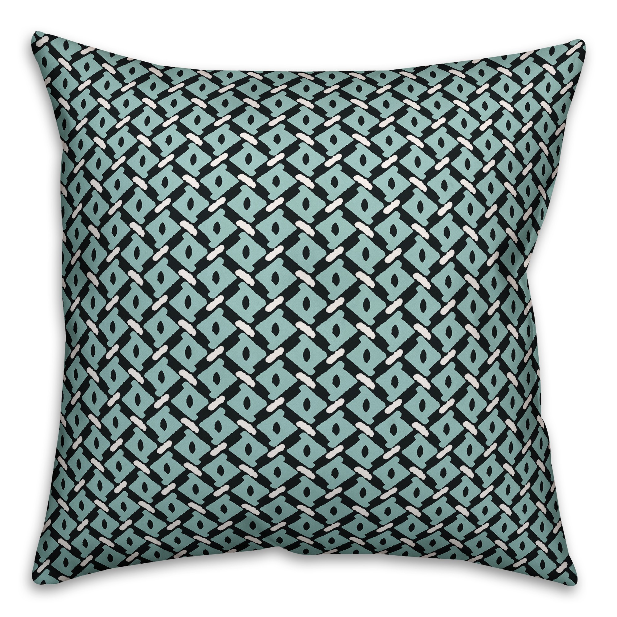 Whimsical Diamond Pattern in Blue Pillow Cover