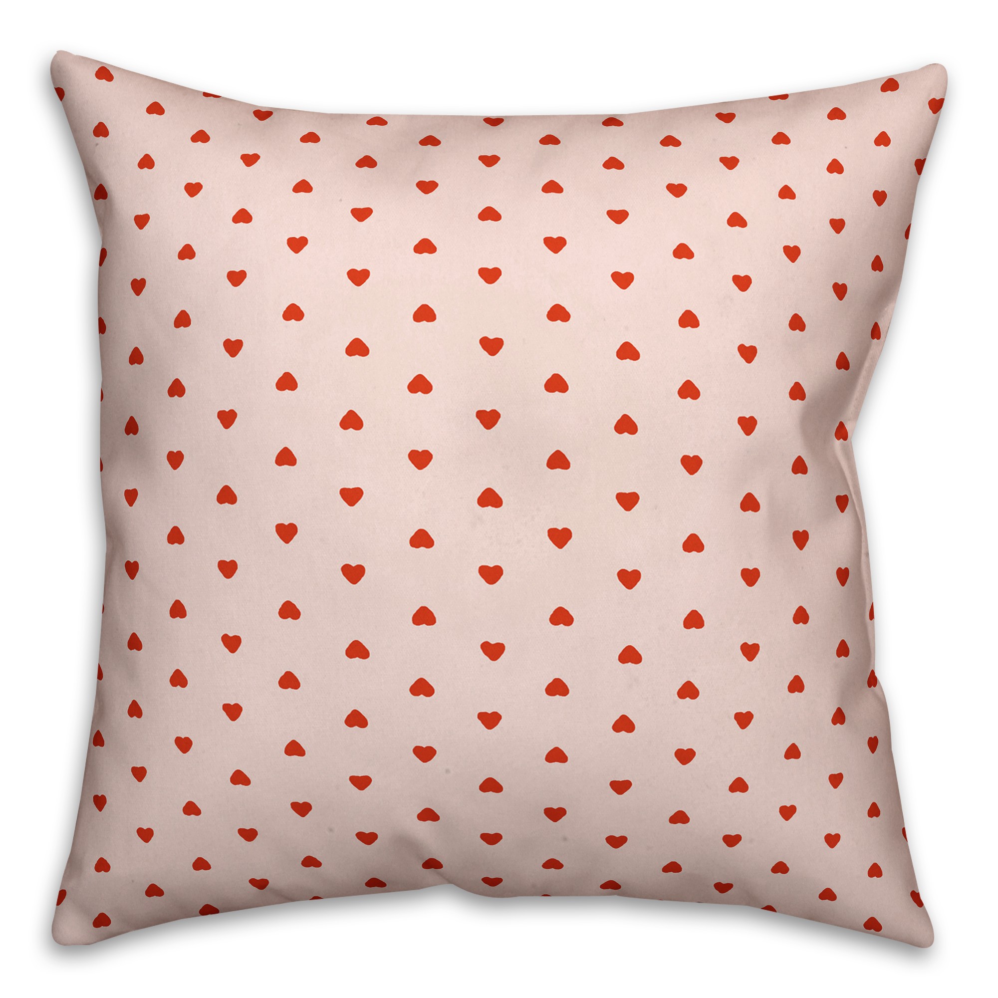Tiny Hearts Pattern in Red and Pink Pillow Cover