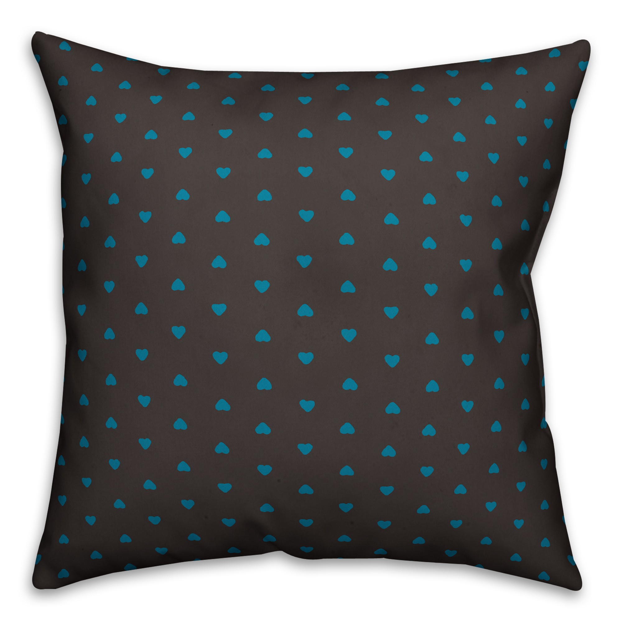 Tiny Hearts Pattern in Blue and Gray Pillow Cover