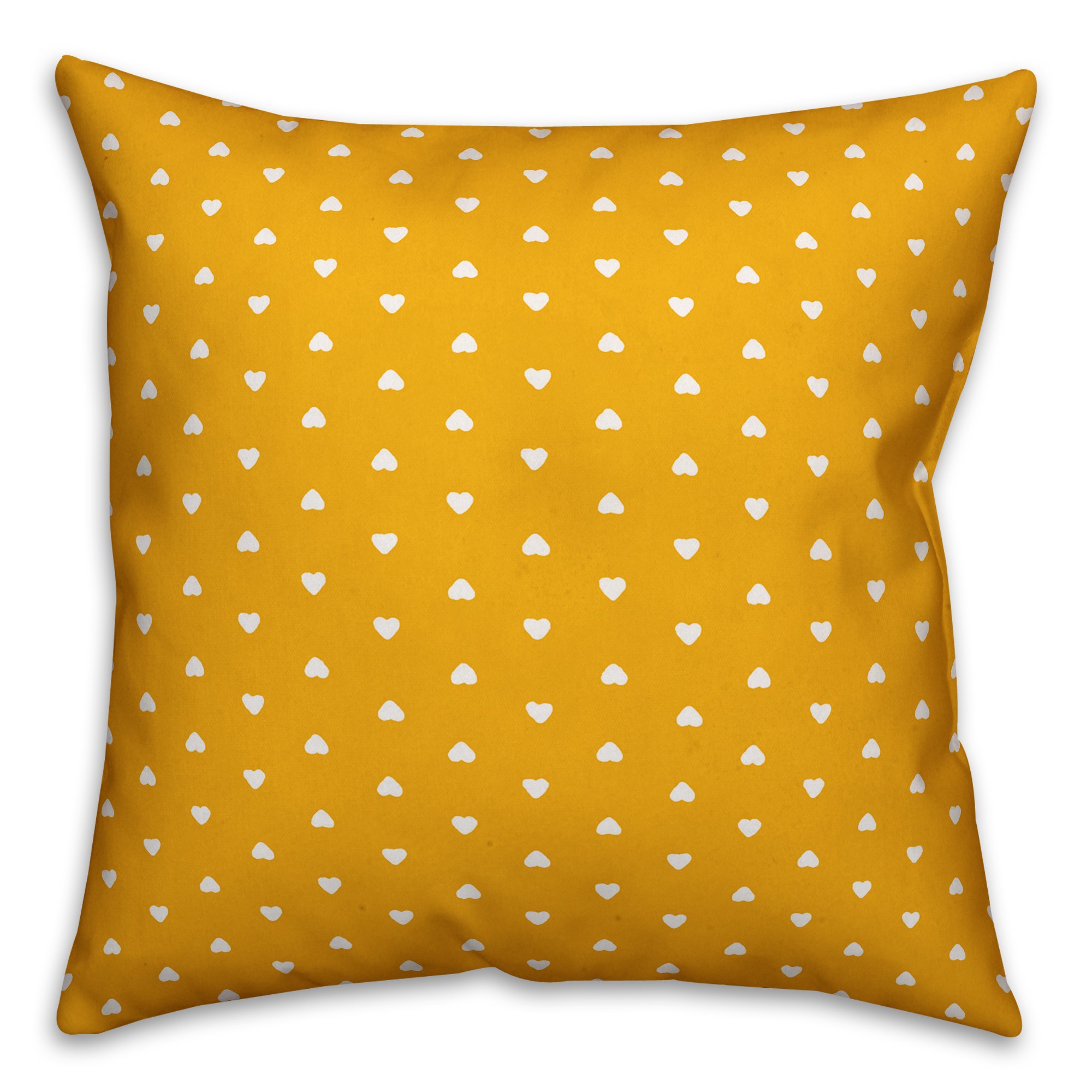 Tiny Hearts Pattern in Yellow Pillow