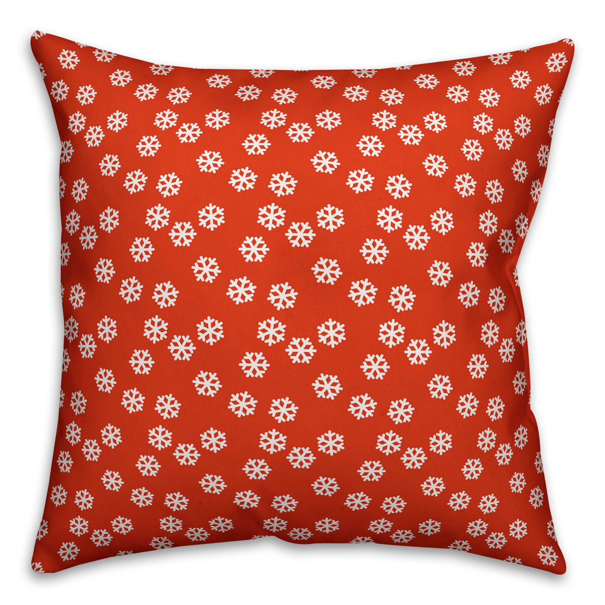 Red Snowflakes Pattern Pillow