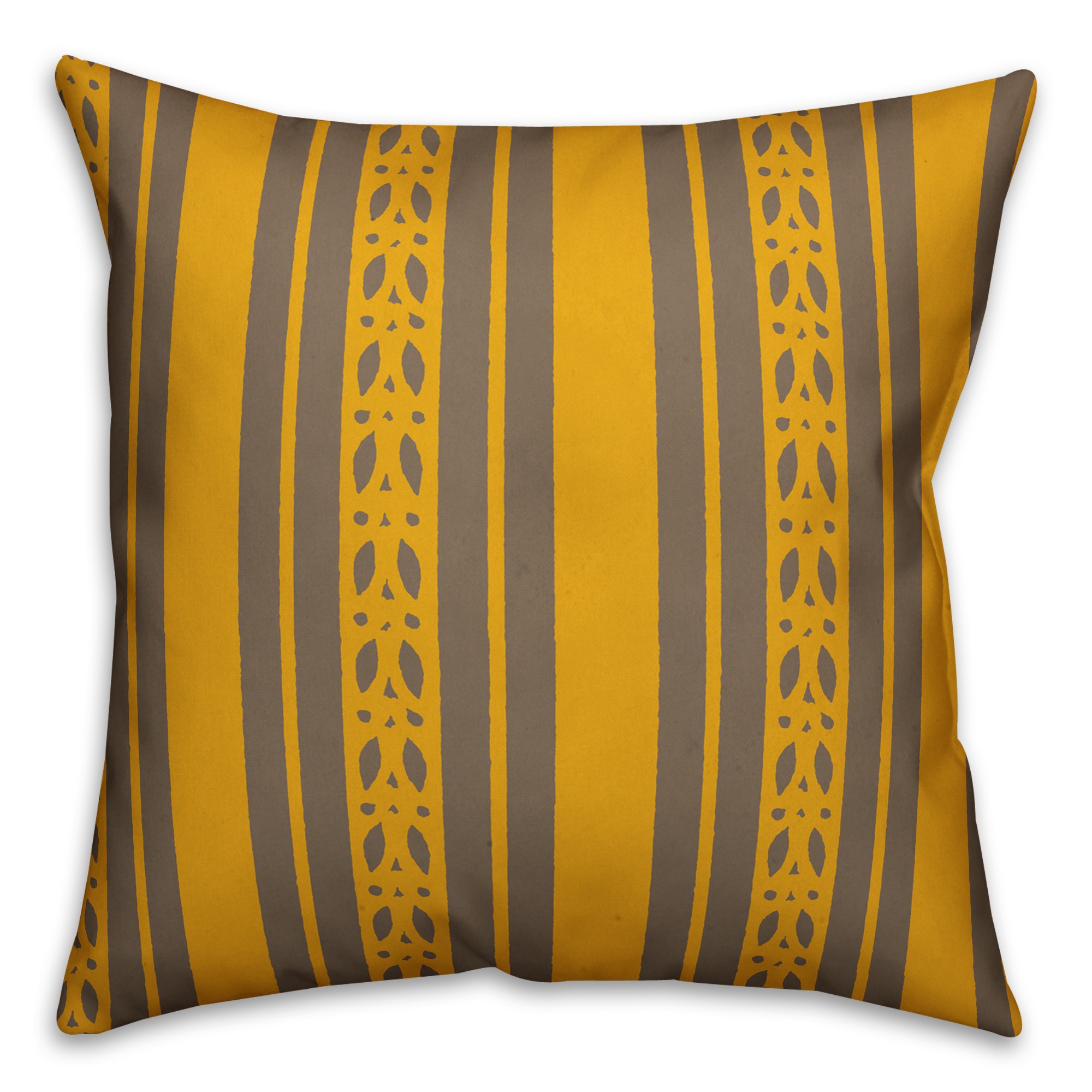 Yellow Folk Stripes Pillow