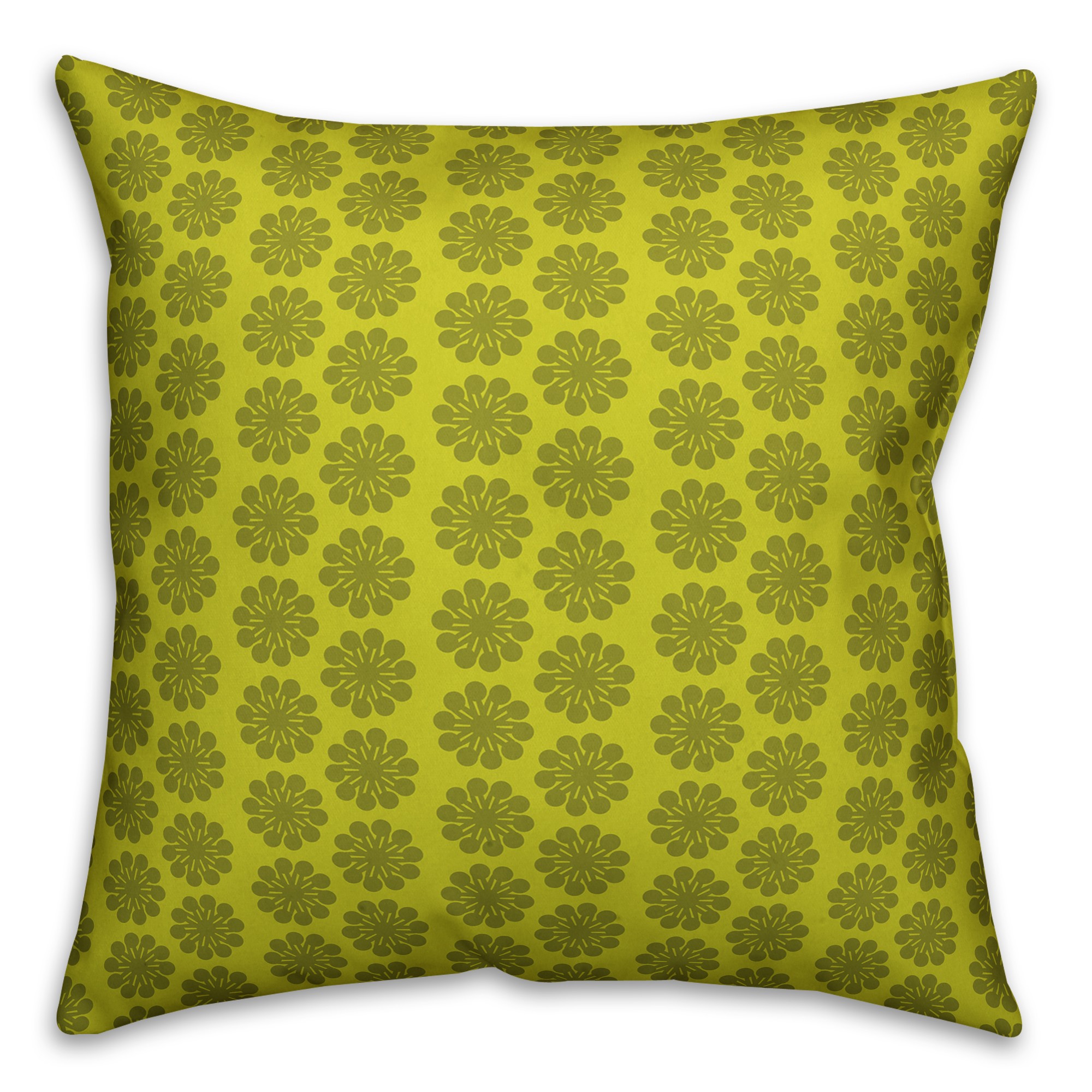 Green Floral Pattern Pillow