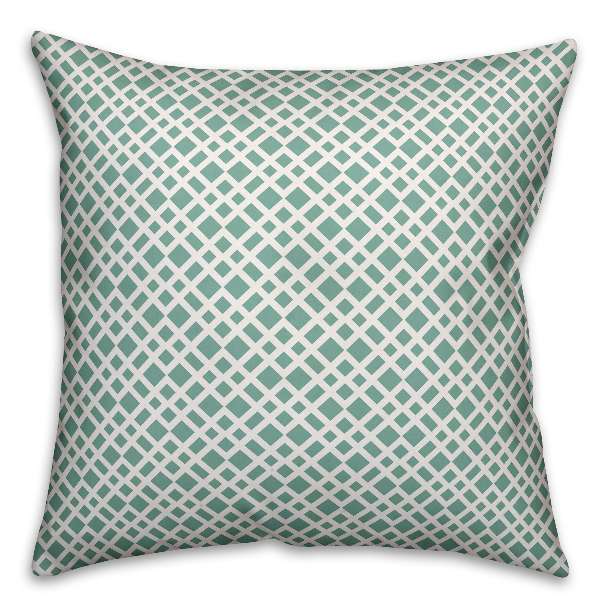 Teal Lattice Pattern Pillow