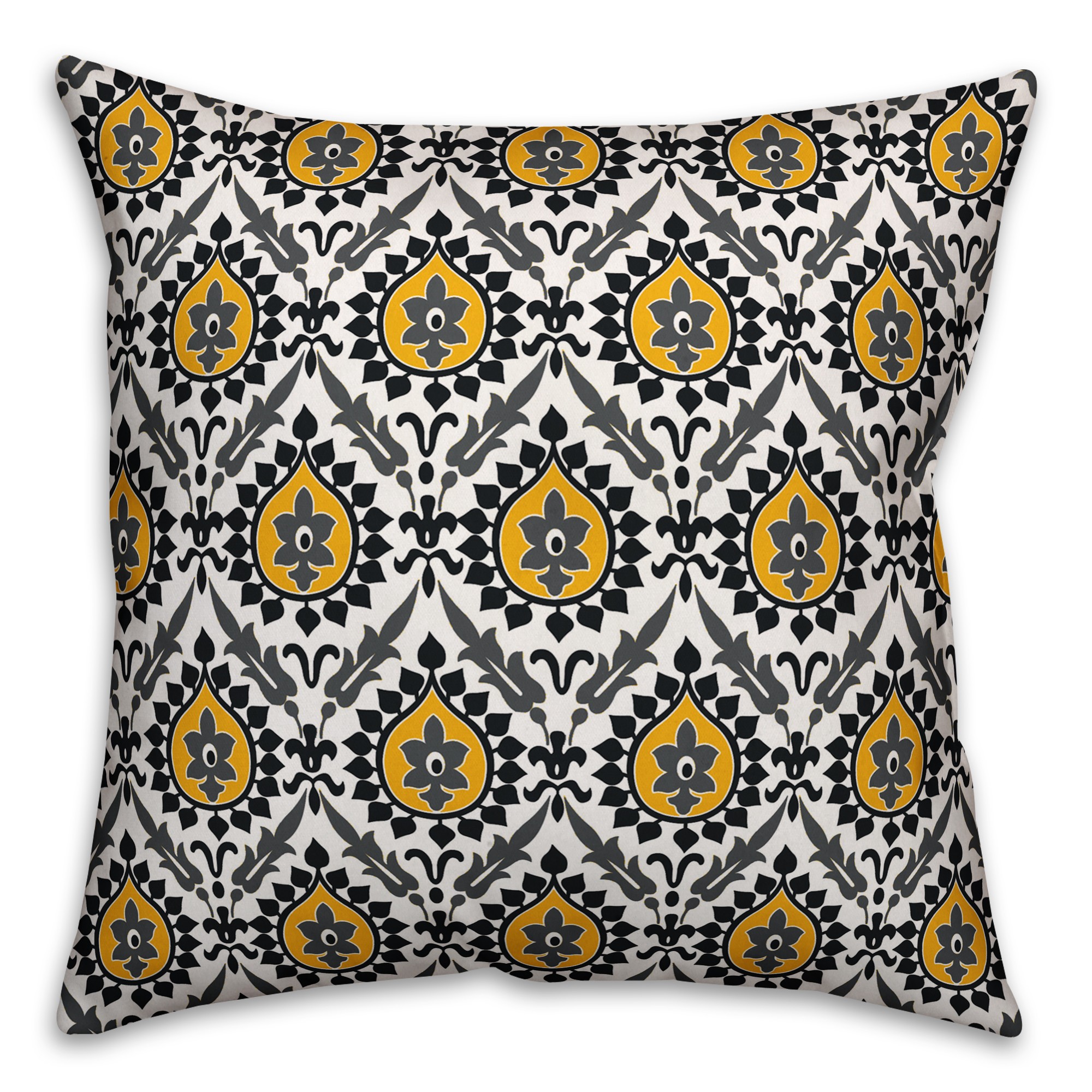 Ikat in Black and Yellow Pillow
