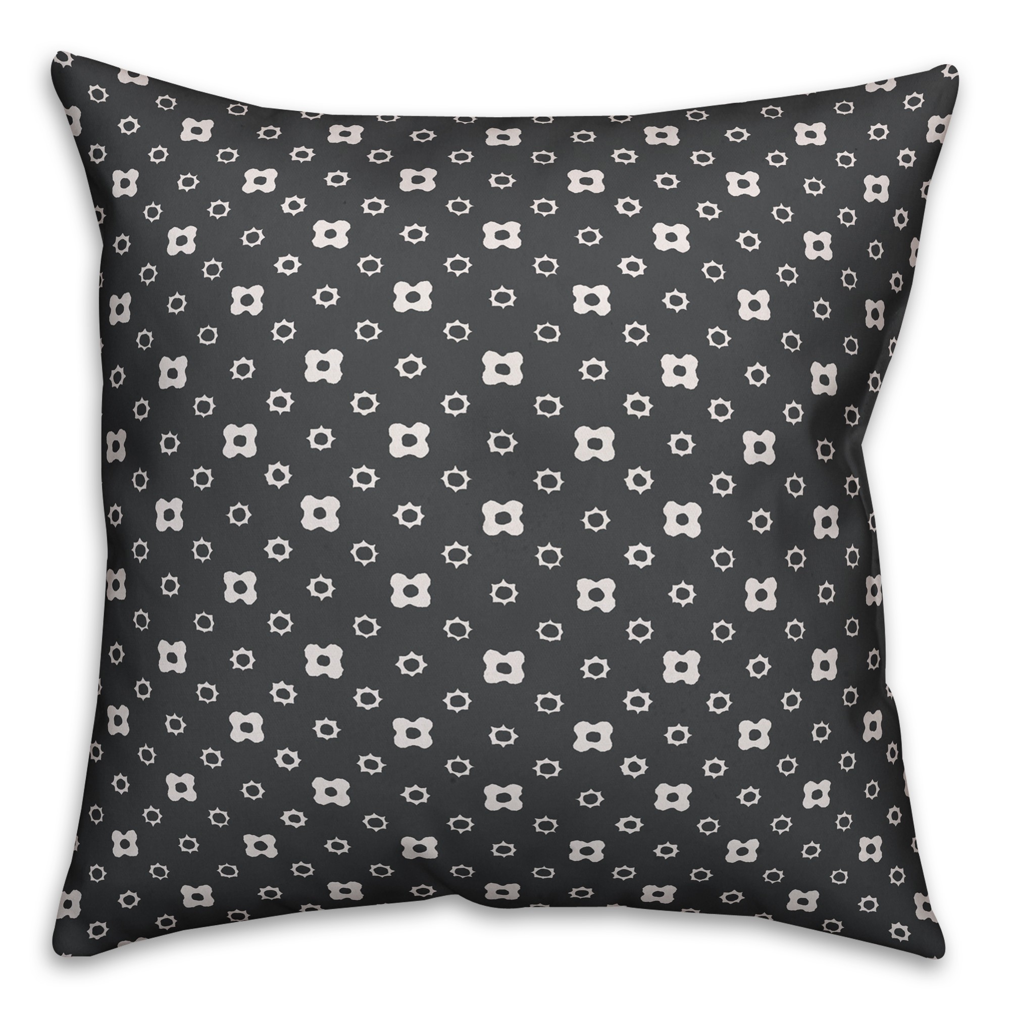 Gray Floral Pattern Pillow