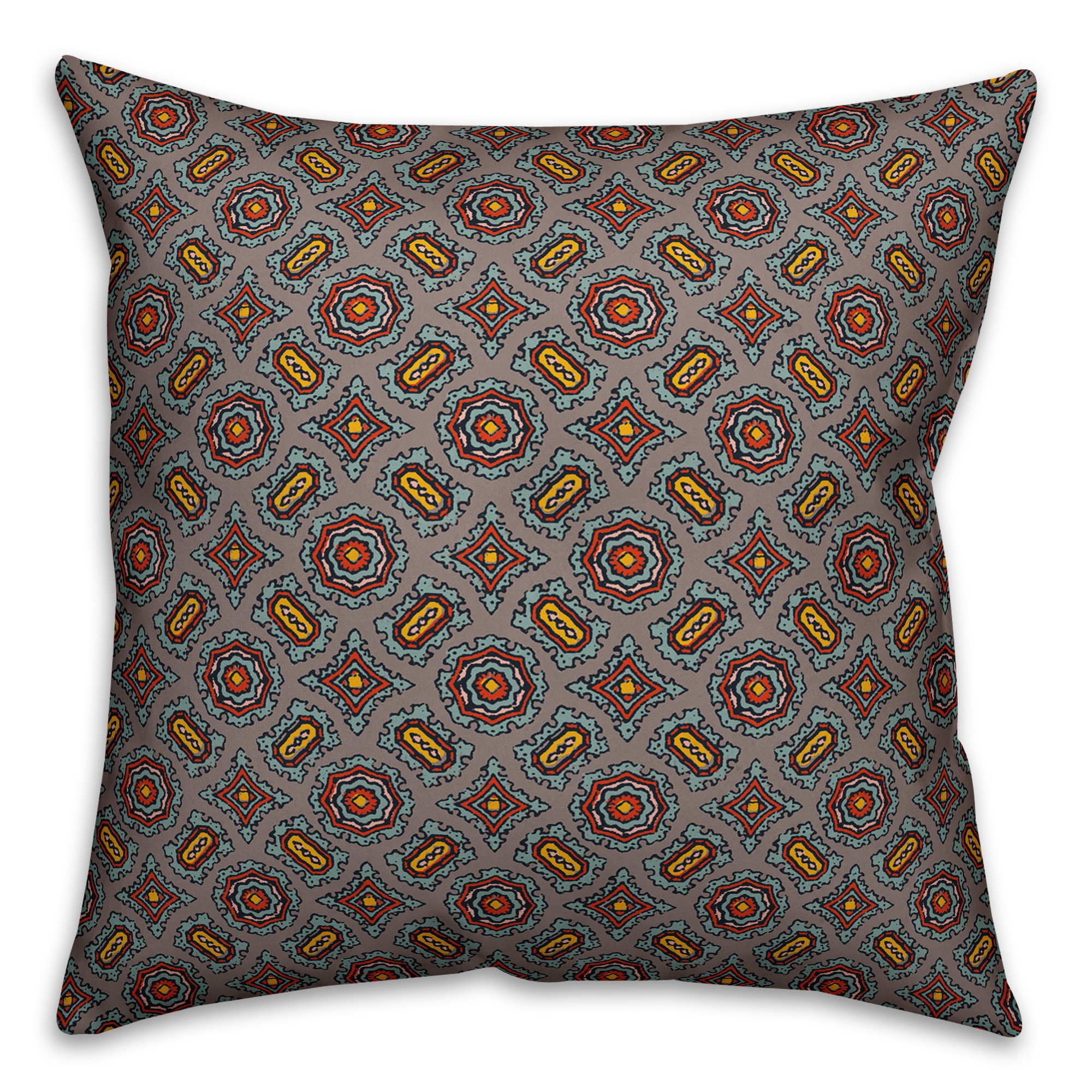 Mandala Pattern in Red Pillow