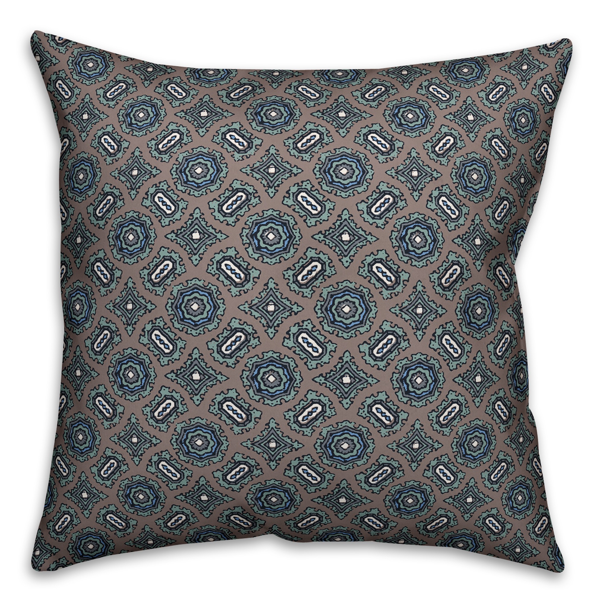 Mandala Pattern in Blue Pillow