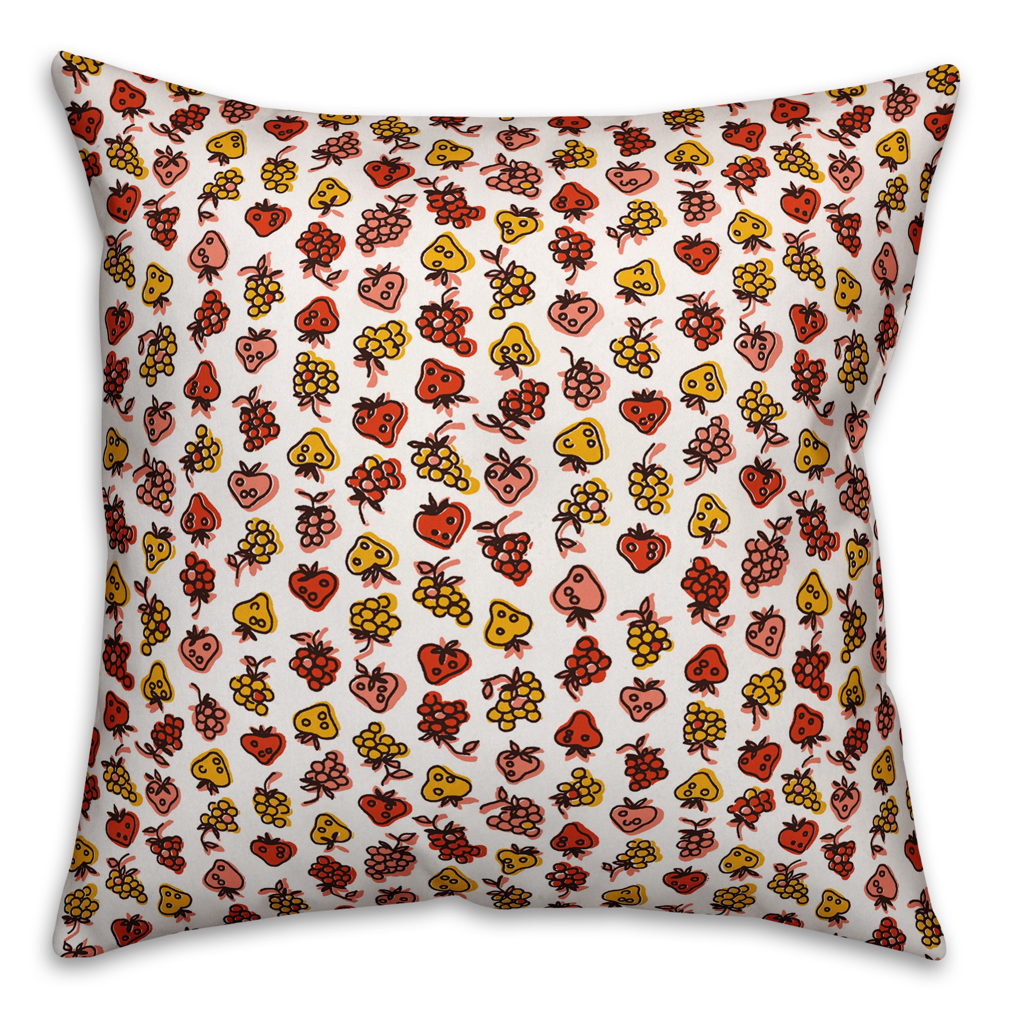 Red Fruit Pattern Pillow