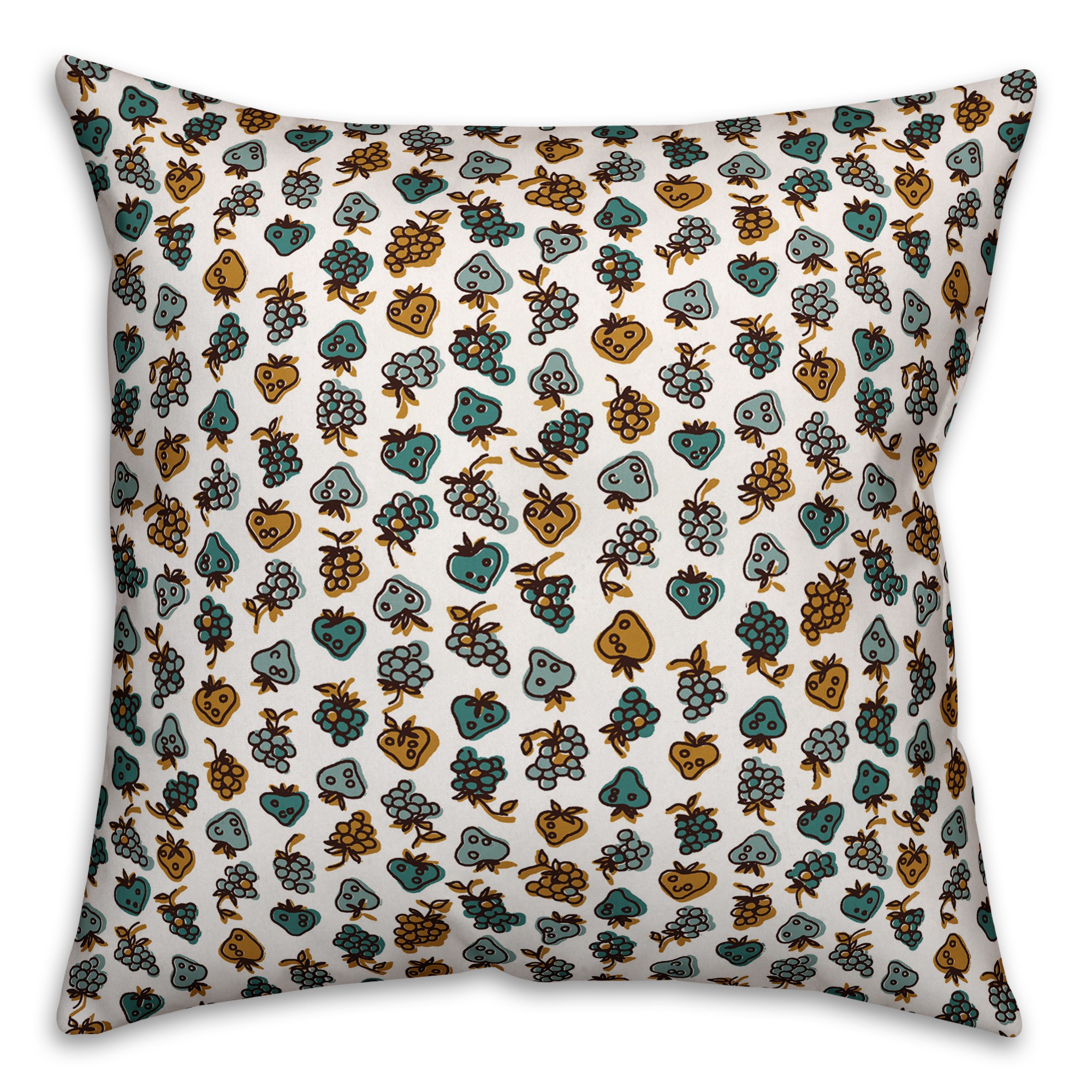 Blue Fruit Pattern Pillow Cover