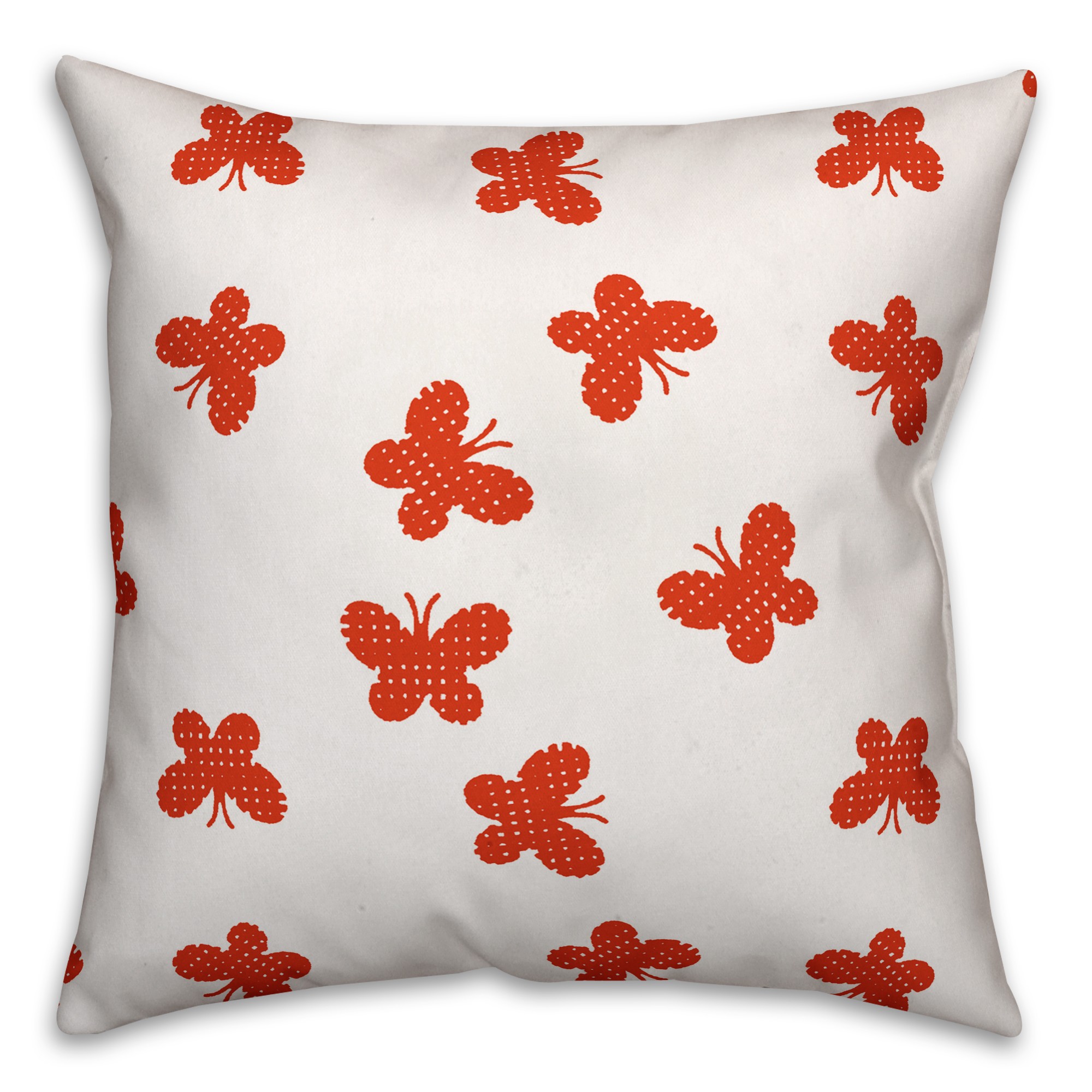 Butterfly Pattern in Red Pillow