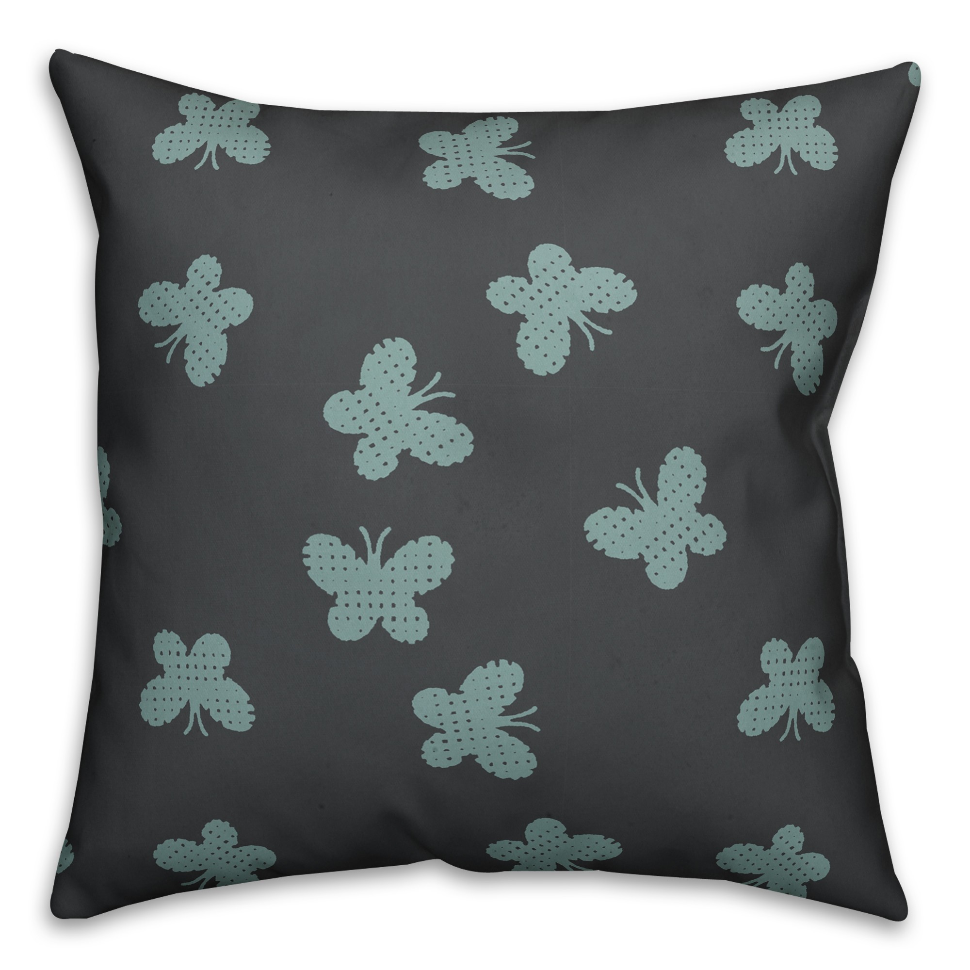 Butterfly Pattern in Blue Pillow Cover