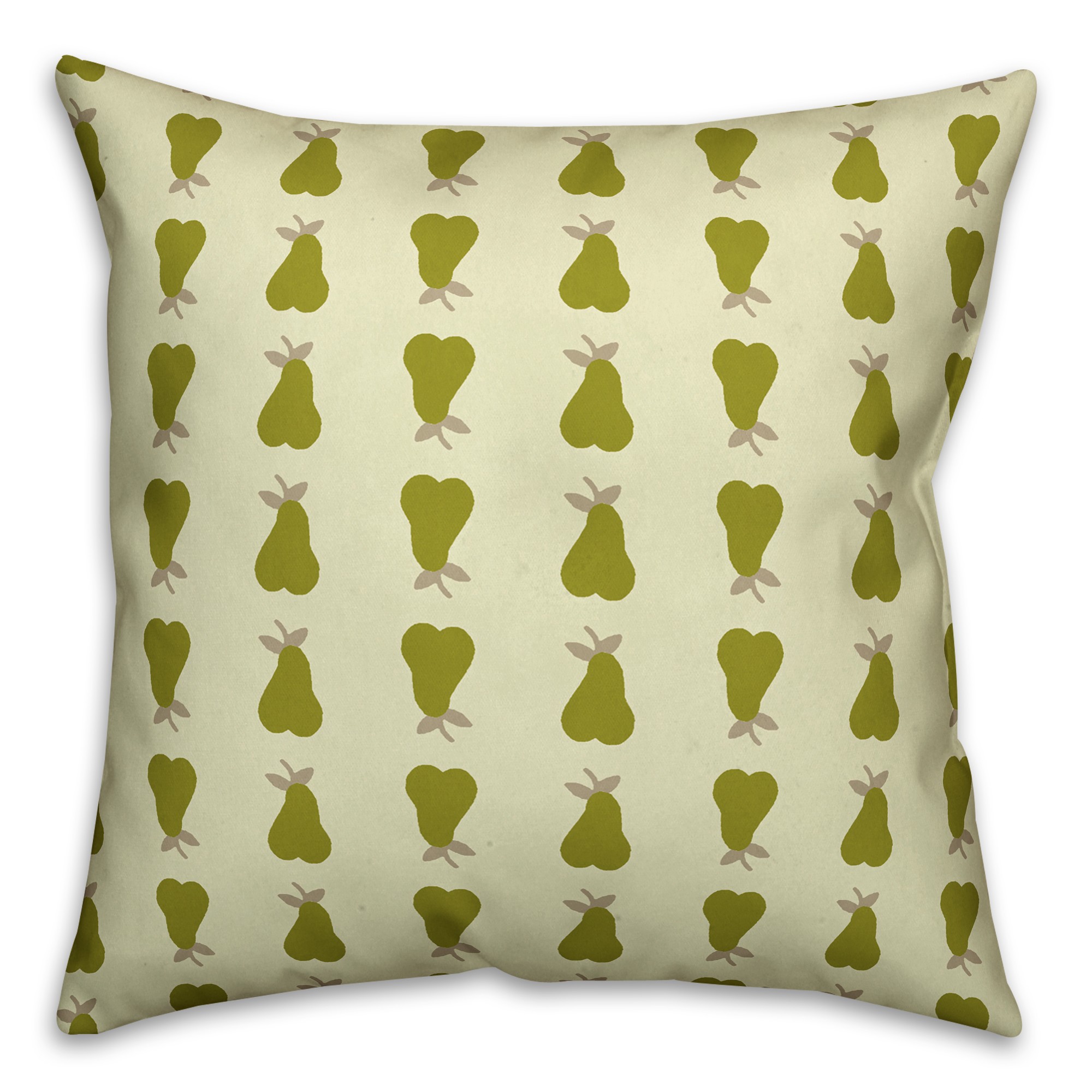 Pear Pattern in Green Pillow Cover
