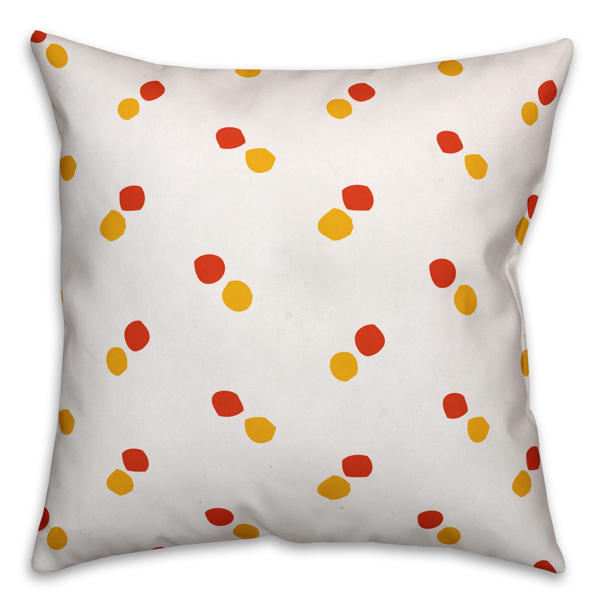 Polka Dots in Red and Yellow  Pillow