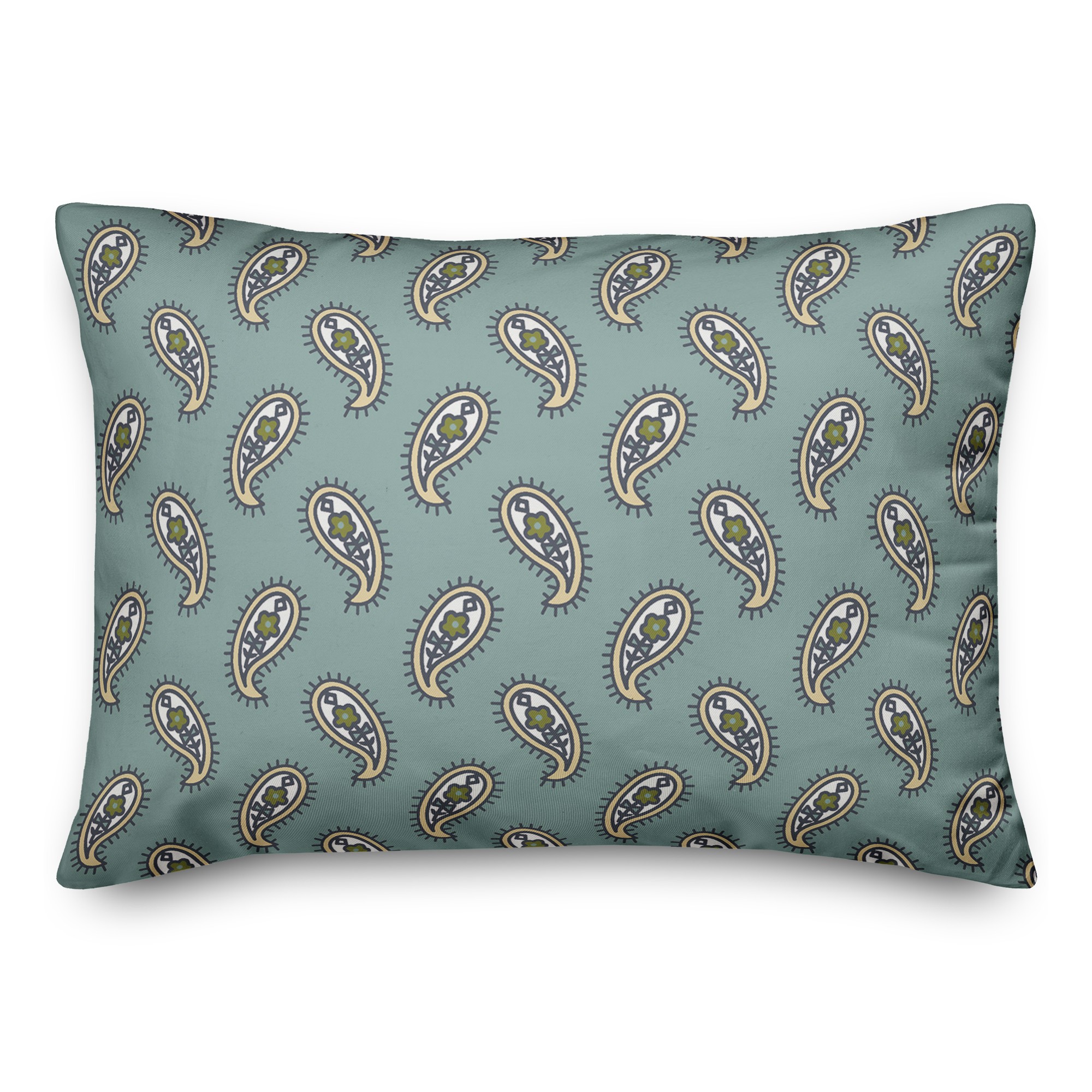 Paisley Pattern in Blue 14x20 Spun Poly Pillow