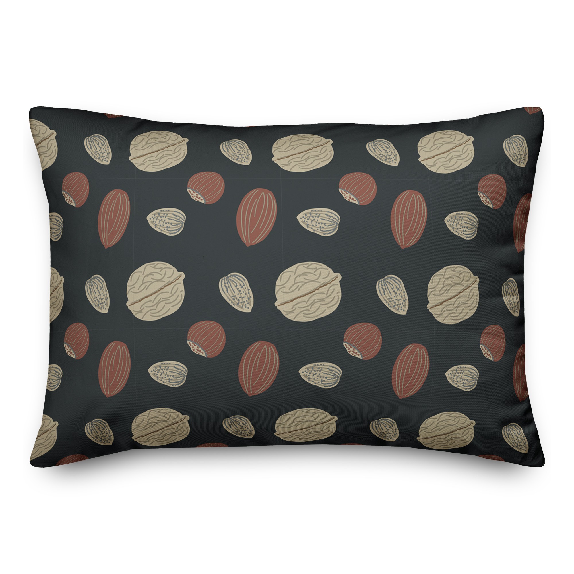 Brown Nut Assortment 14x20 Spun Poly Pillow