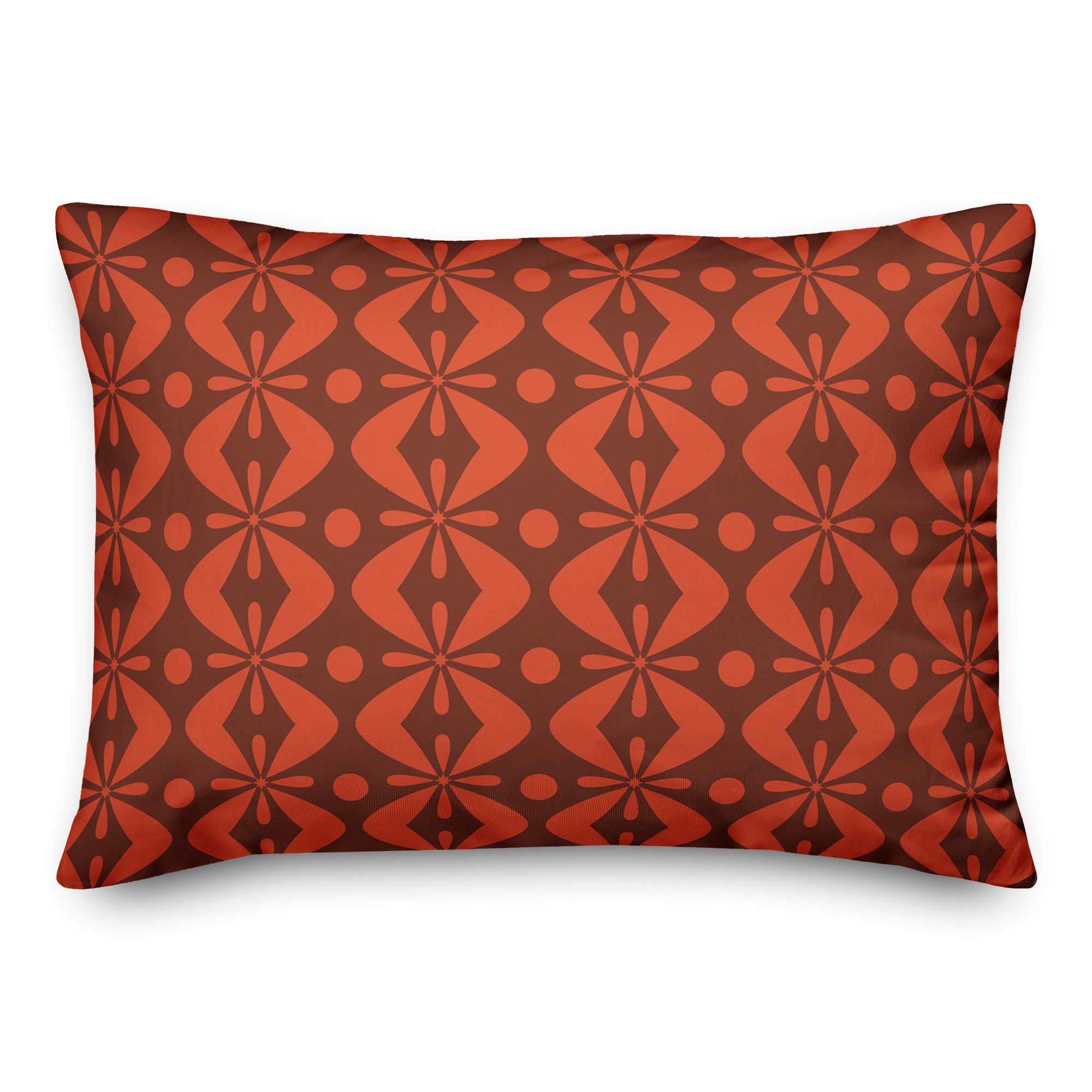 Folk Pattern in Red 14x20 Spun Poly Pillow
