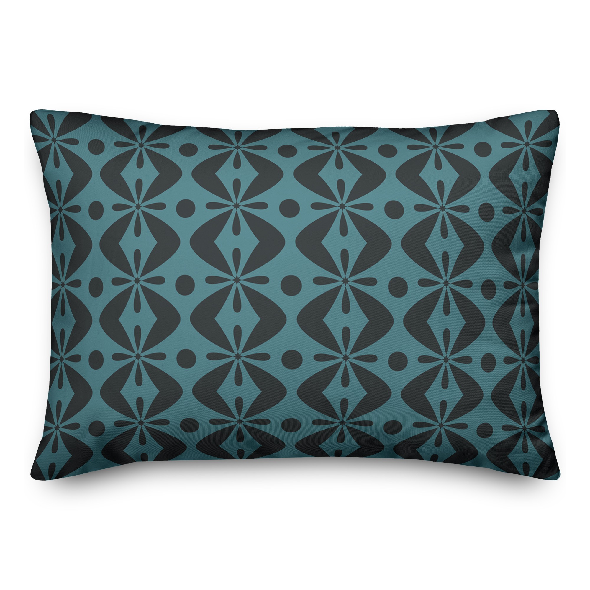 Folk Pattern in Blue 14x20 Spun Poly Pillow