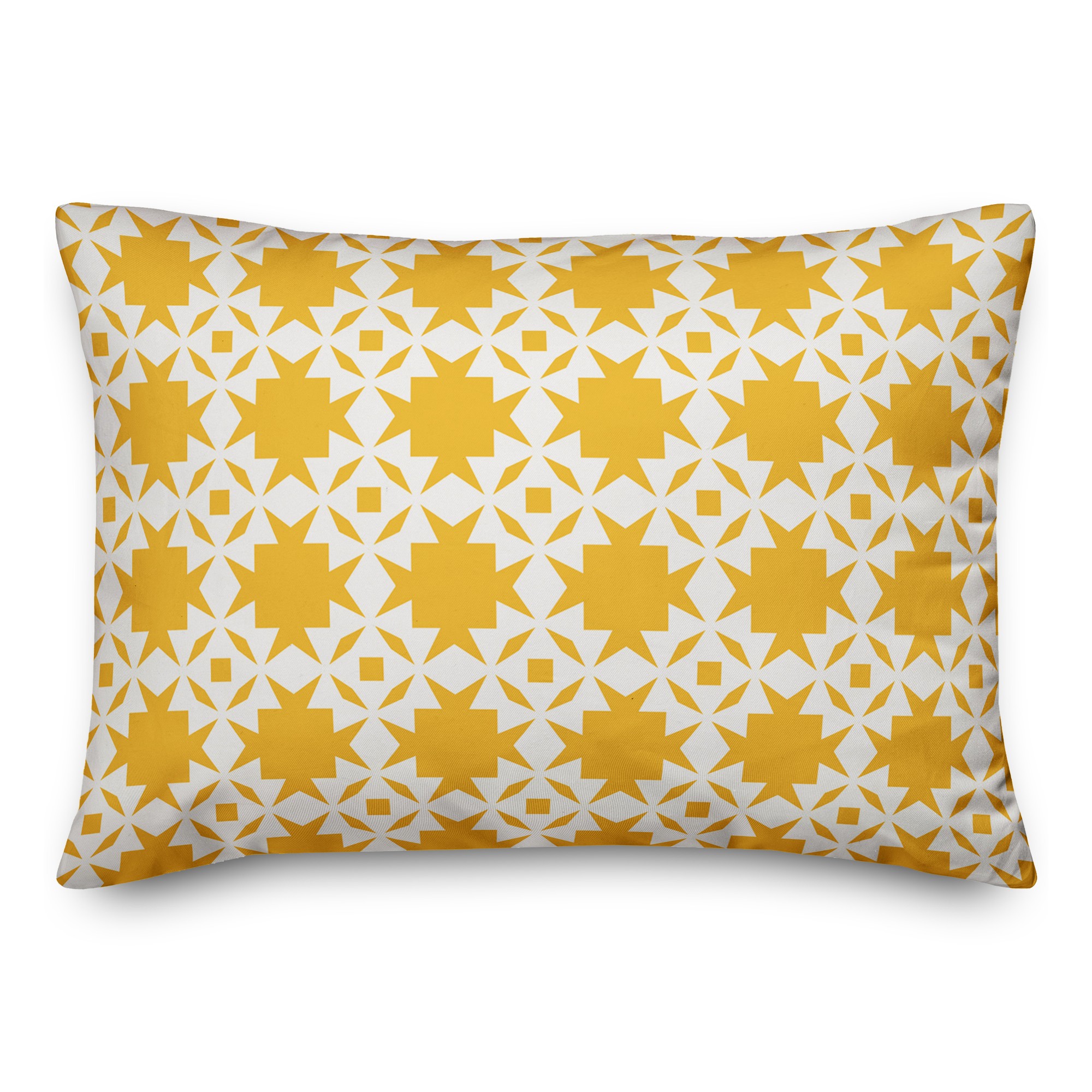 Folk Southwestern Pattern in Yellow 14x20 Spun Poly Pillow