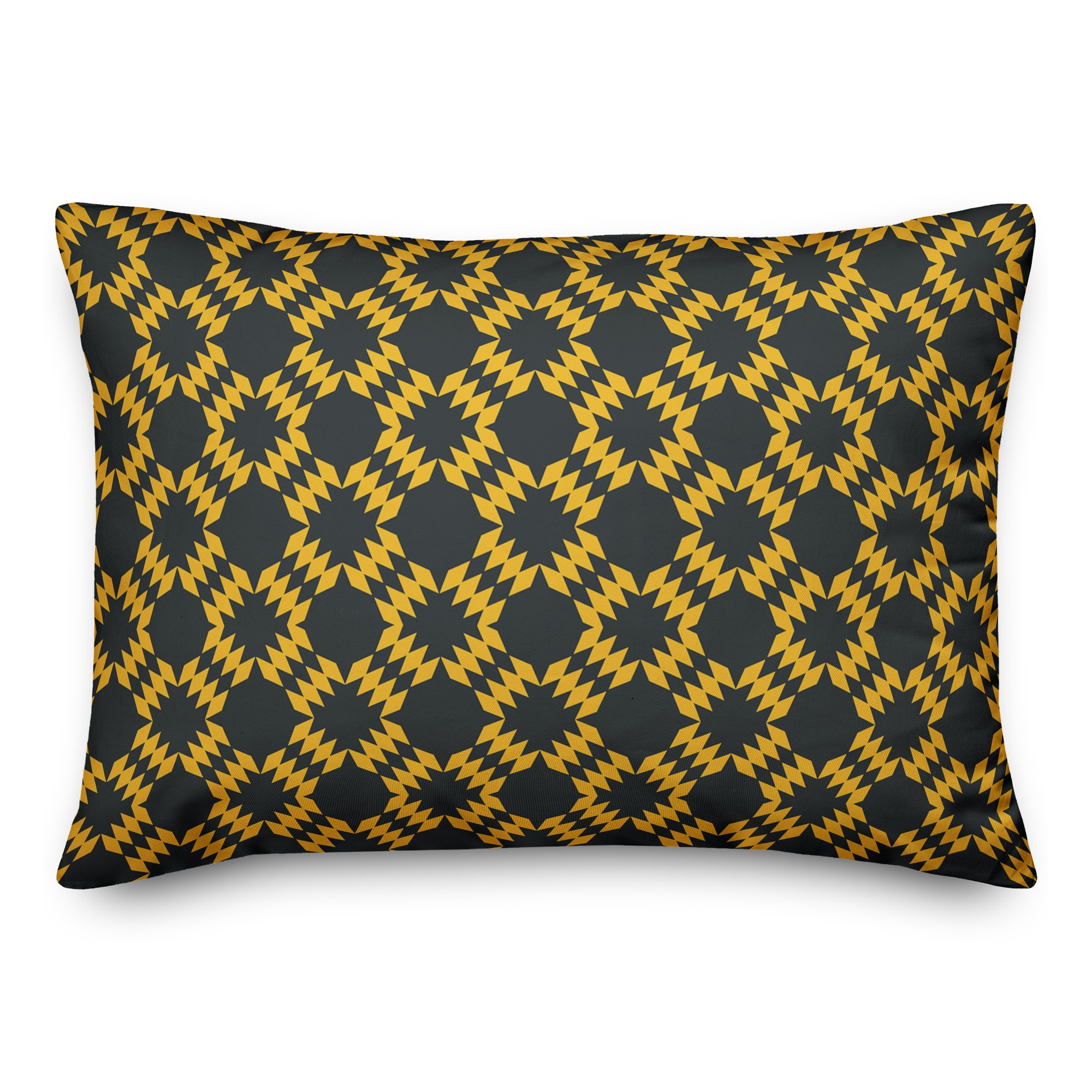 Folk Southwestern Pattern in Yellow 14x20 Spun Poly Pillow