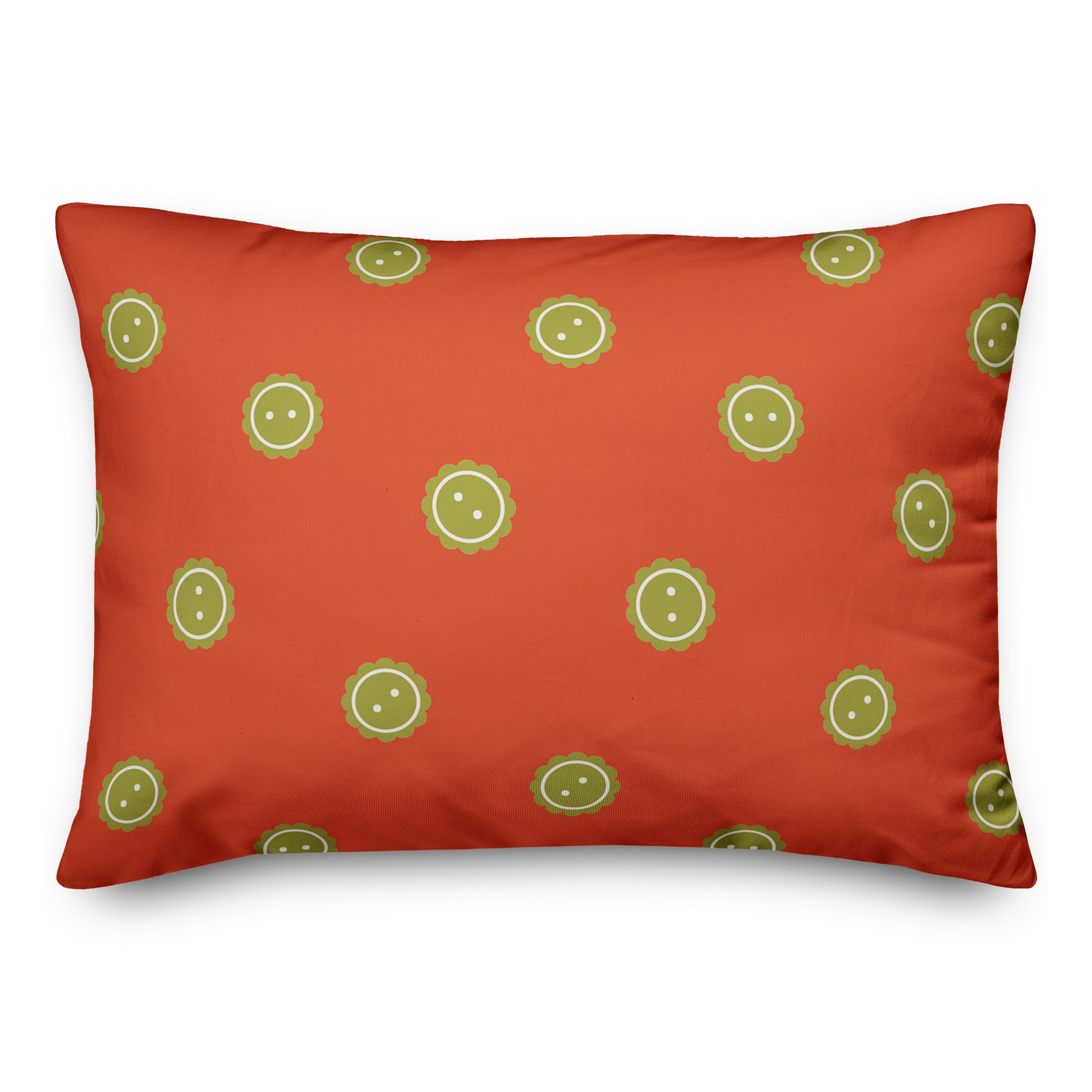 Orange Button Pattern 14x20 Spun Poly Pillow