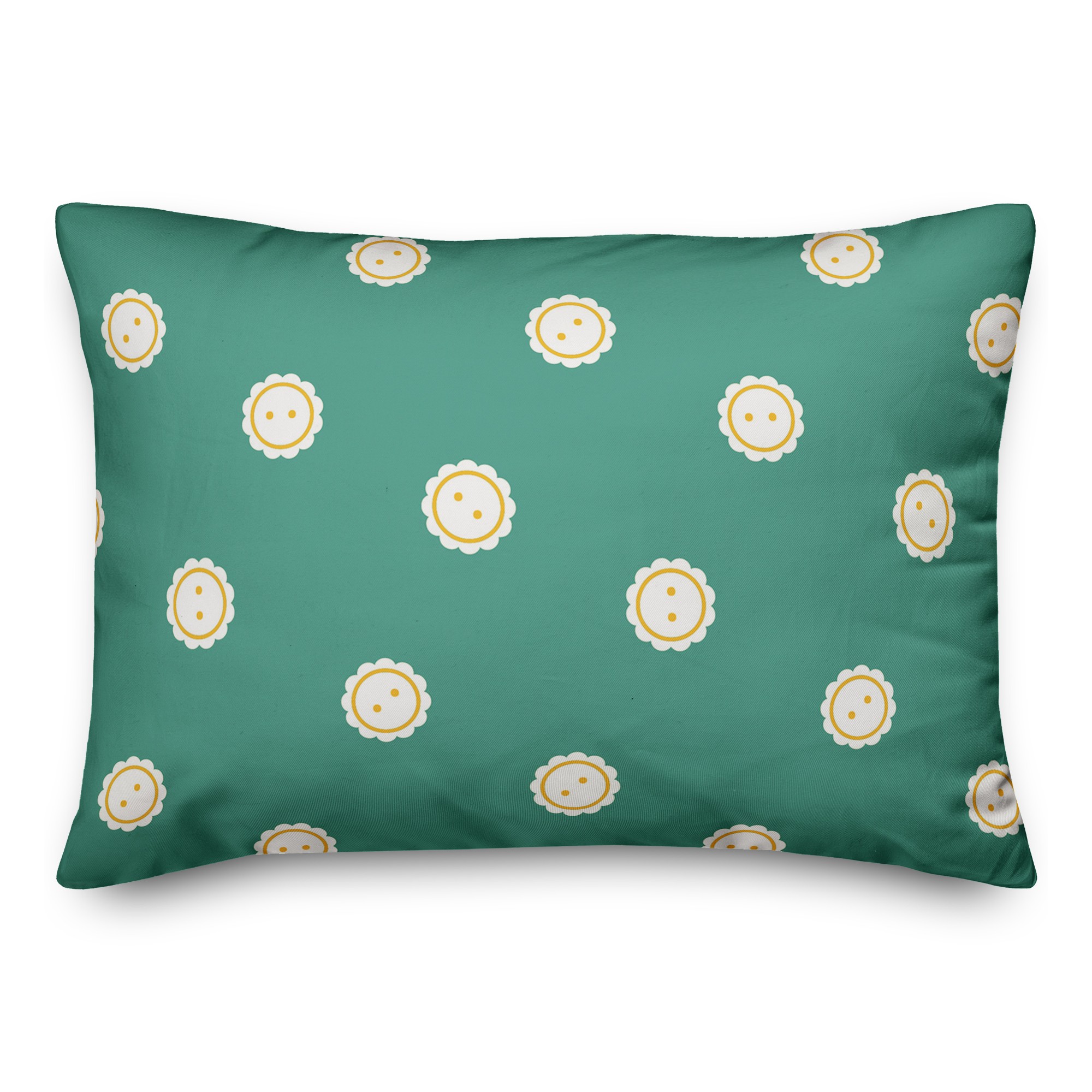 Blue Button Pattern 14x20 Spun Poly Pillow
