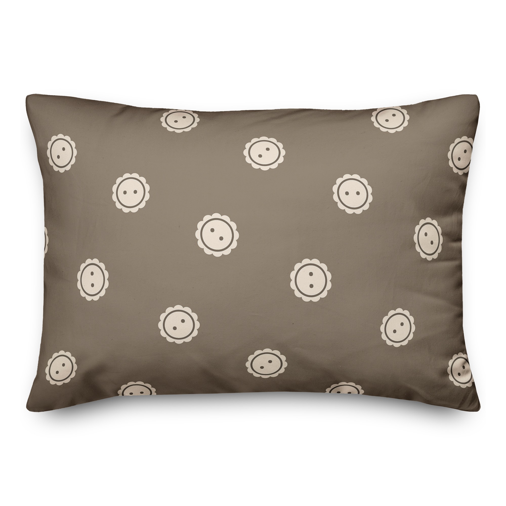 Tan Button Pattern 14x20 Spun Poly Pillow