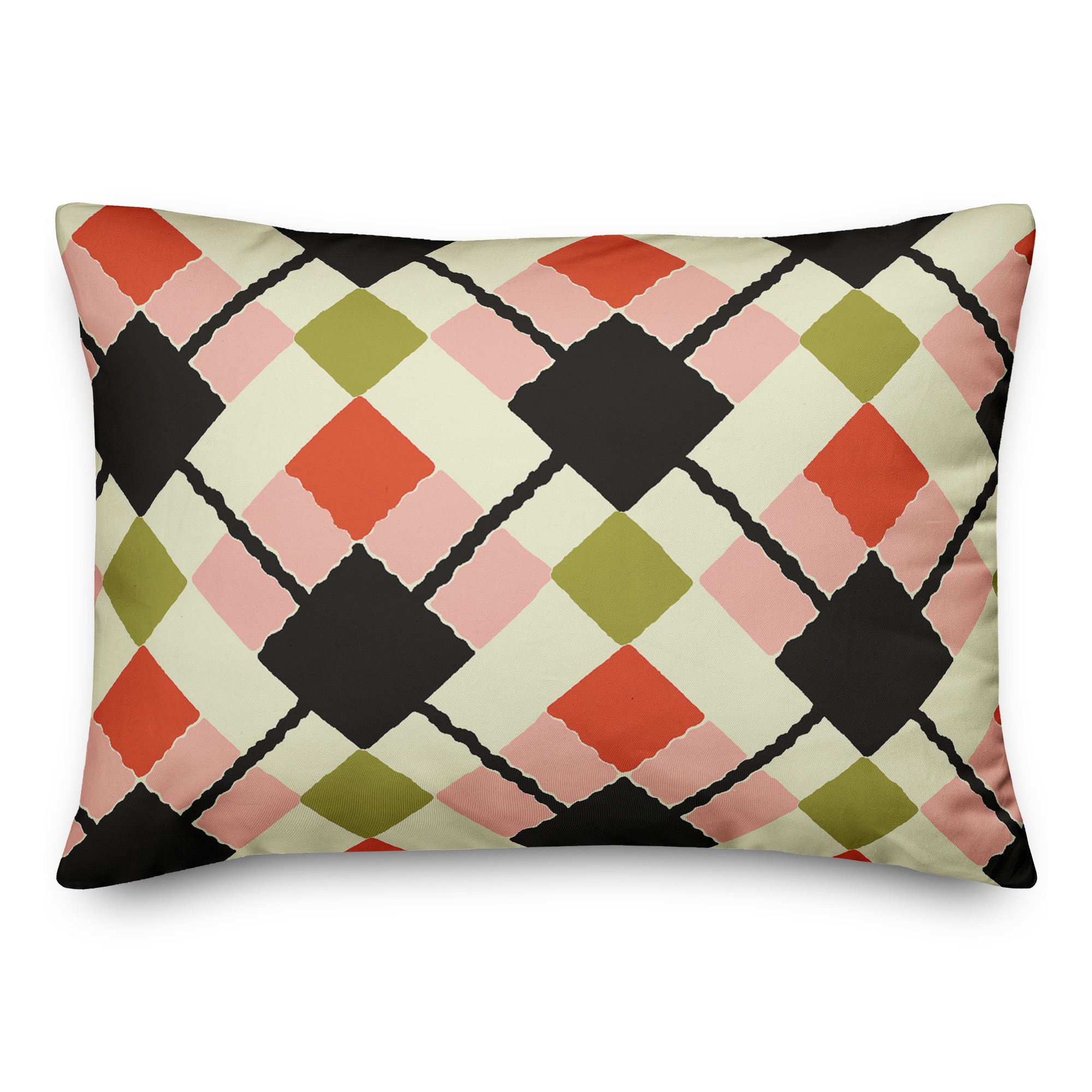 Multicolor Argyle 14x20 Spun Poly Pillow