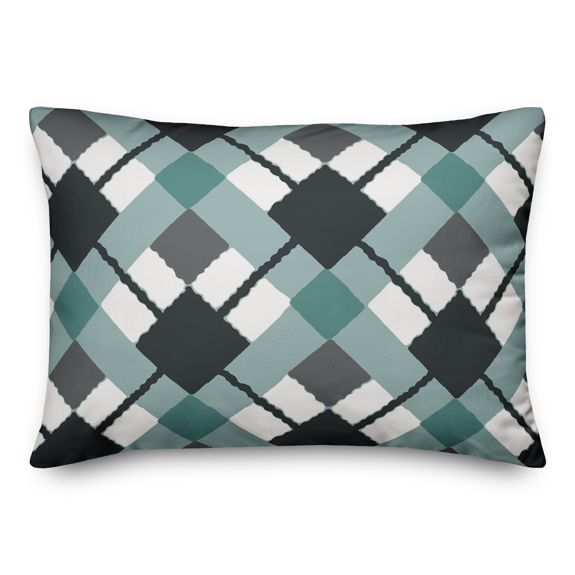 Blue Argyle 14x20 Spun Poly Pillow