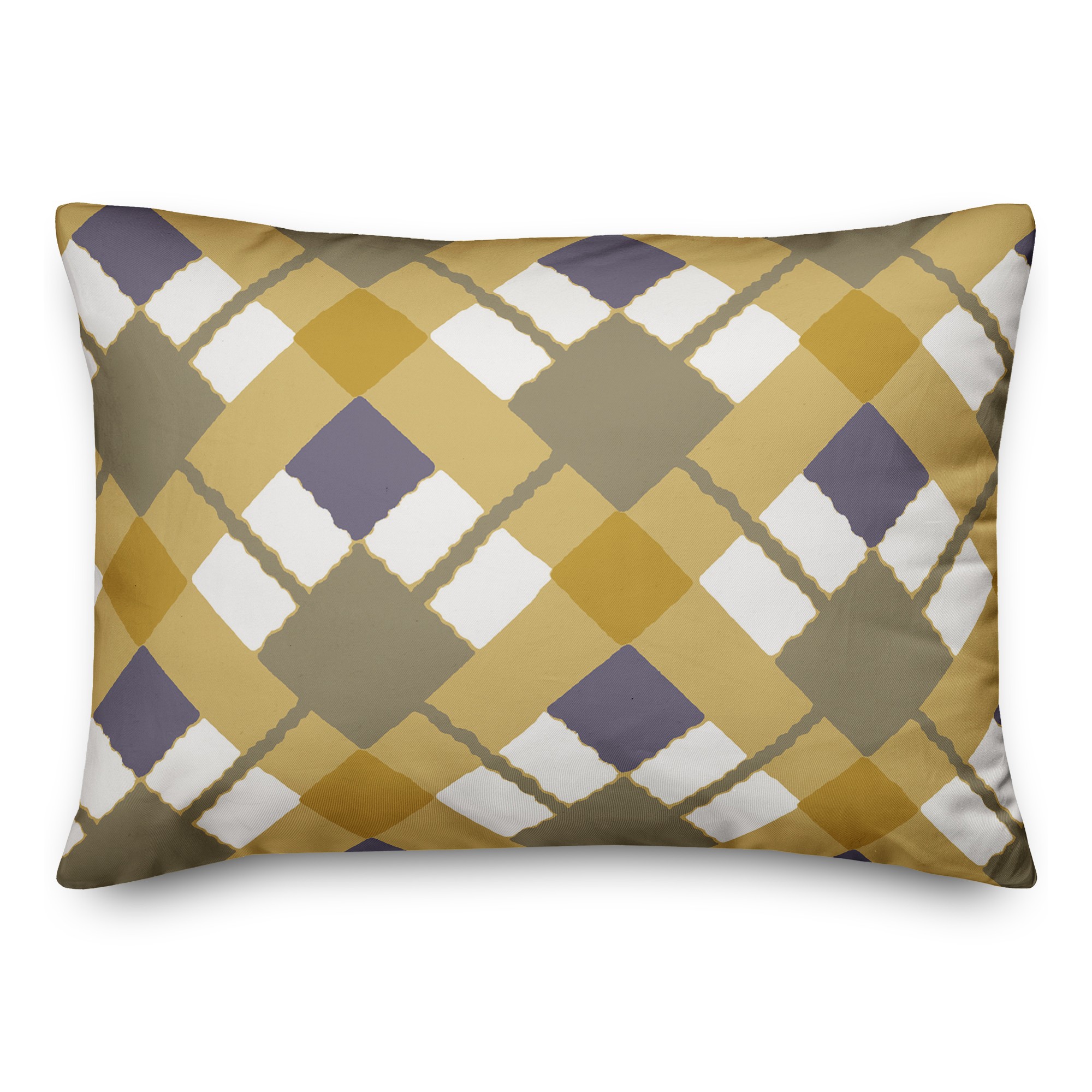 Yellow Argyle 14x20 Spun Poly Pillow