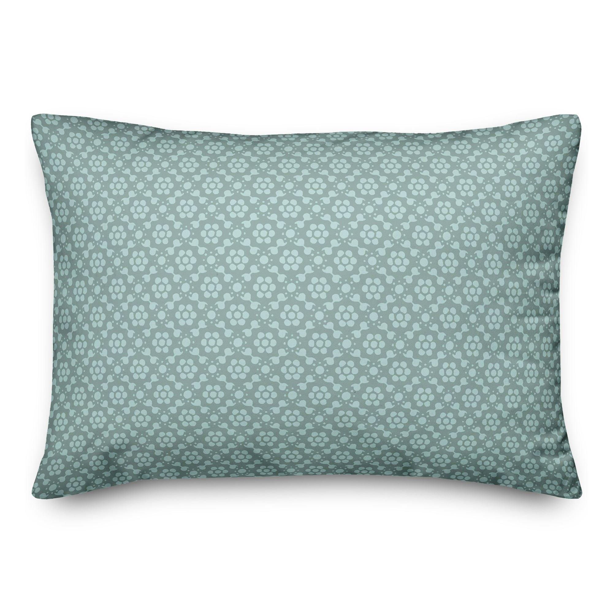 Blue Floral Pattern 14x20 Spun Poly Pillow