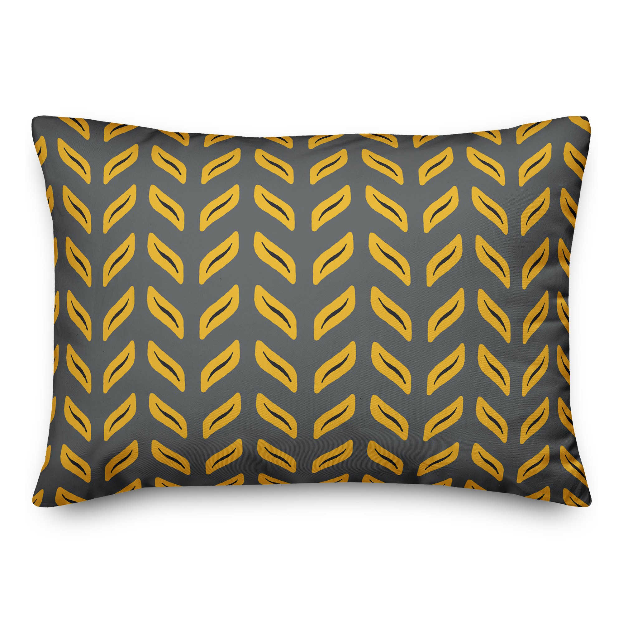 Tire Track Pattern in Yellow 14x20 Spun Poly Pillow