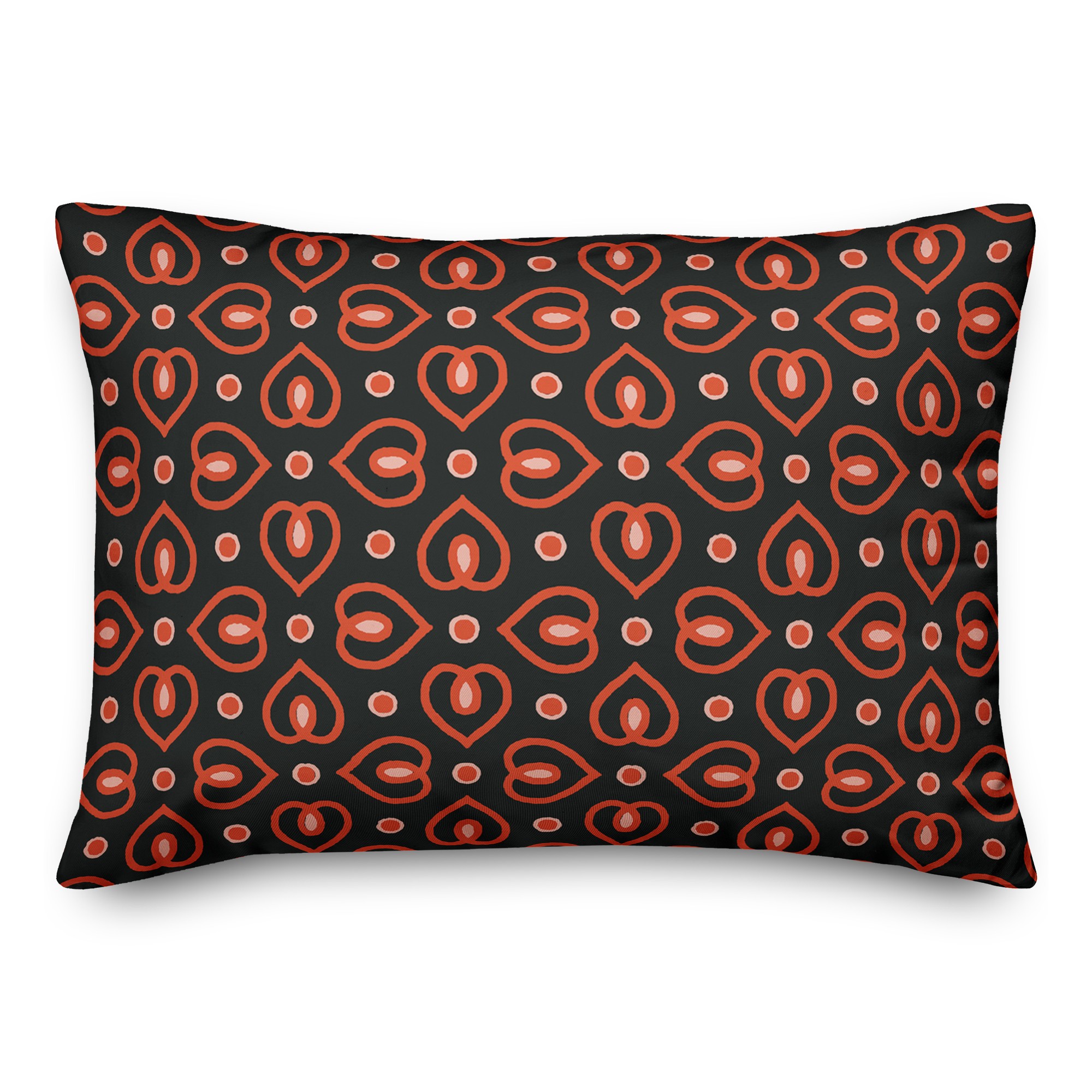 Heart Pattern in Red 14x20 Spun Poly Pillow