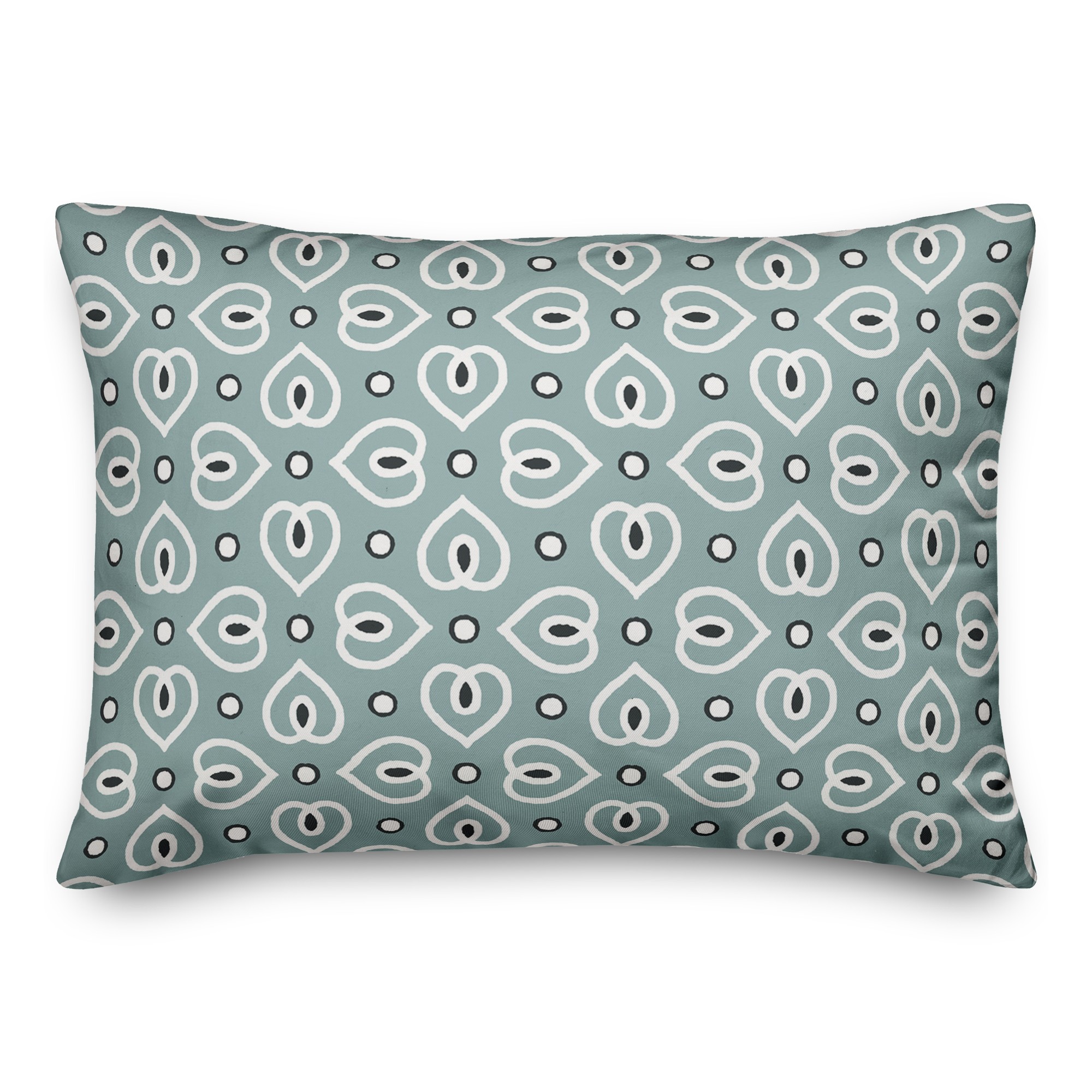Heart Pattern in Blue 14x20 Spun Poly Pillow