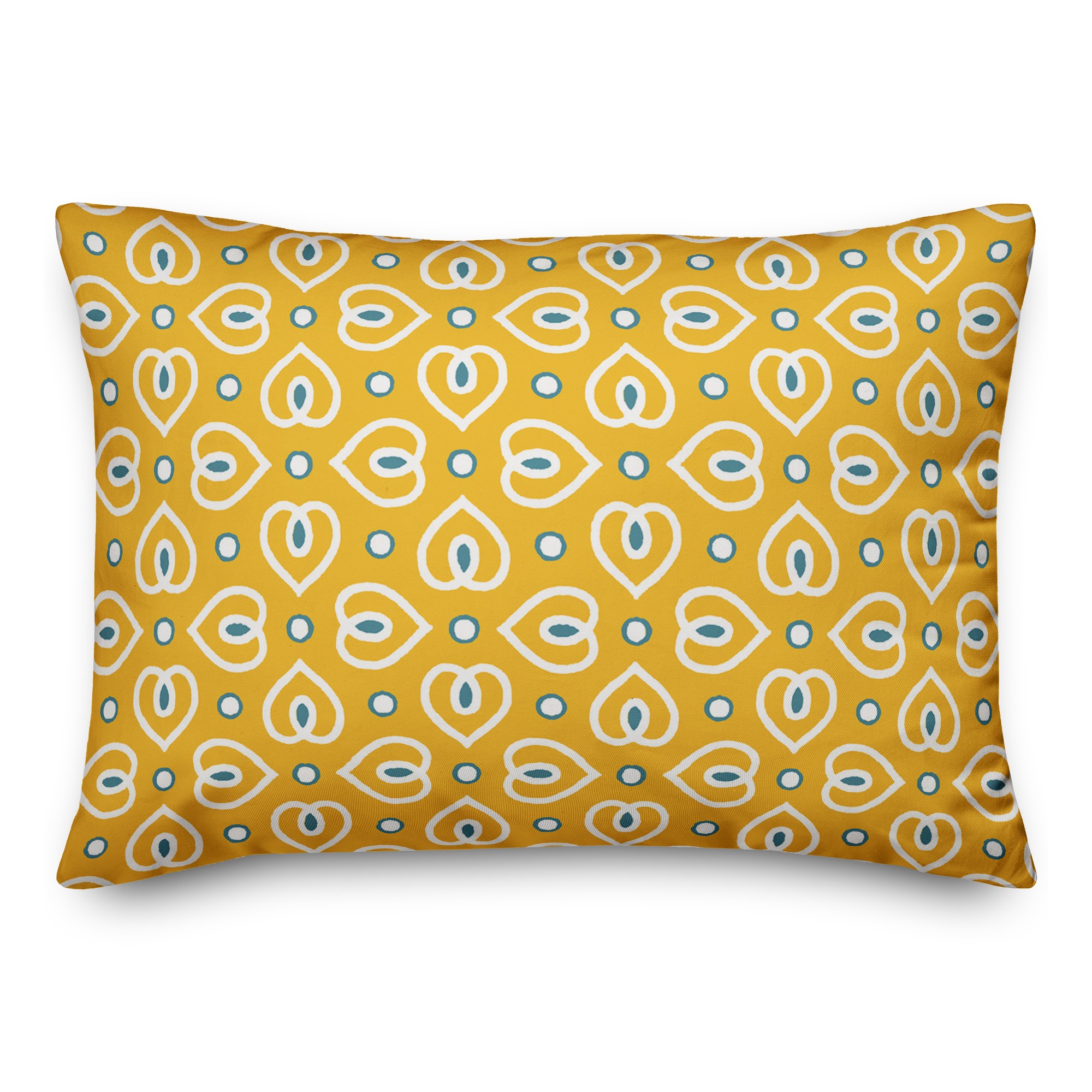 Heart Pattern in Yellow 14x20 Spun Poly Pillow