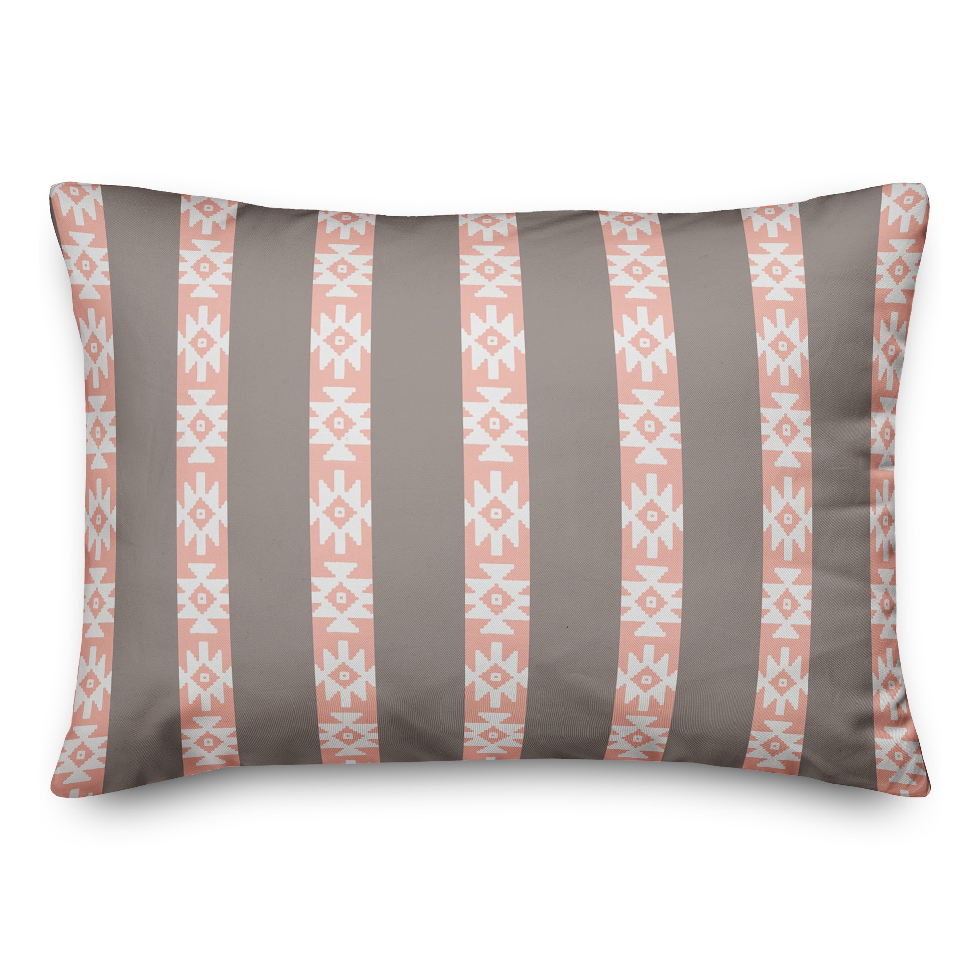 Southwestern Pattern in Pink and Gray 14x20 Spun Poly Pillow