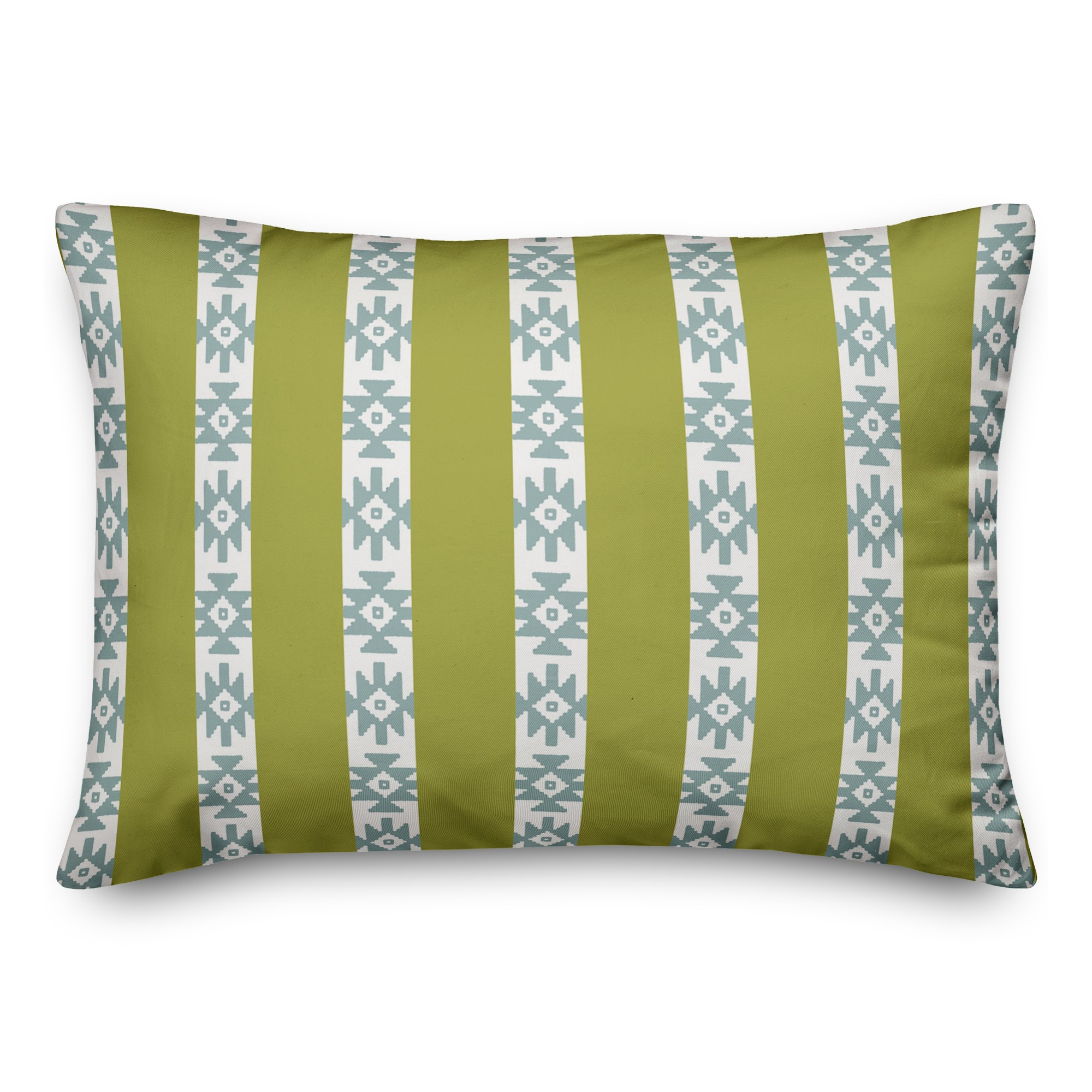 Southwestern Pattern in Green and Blue 14x20 Spun Poly Pillow