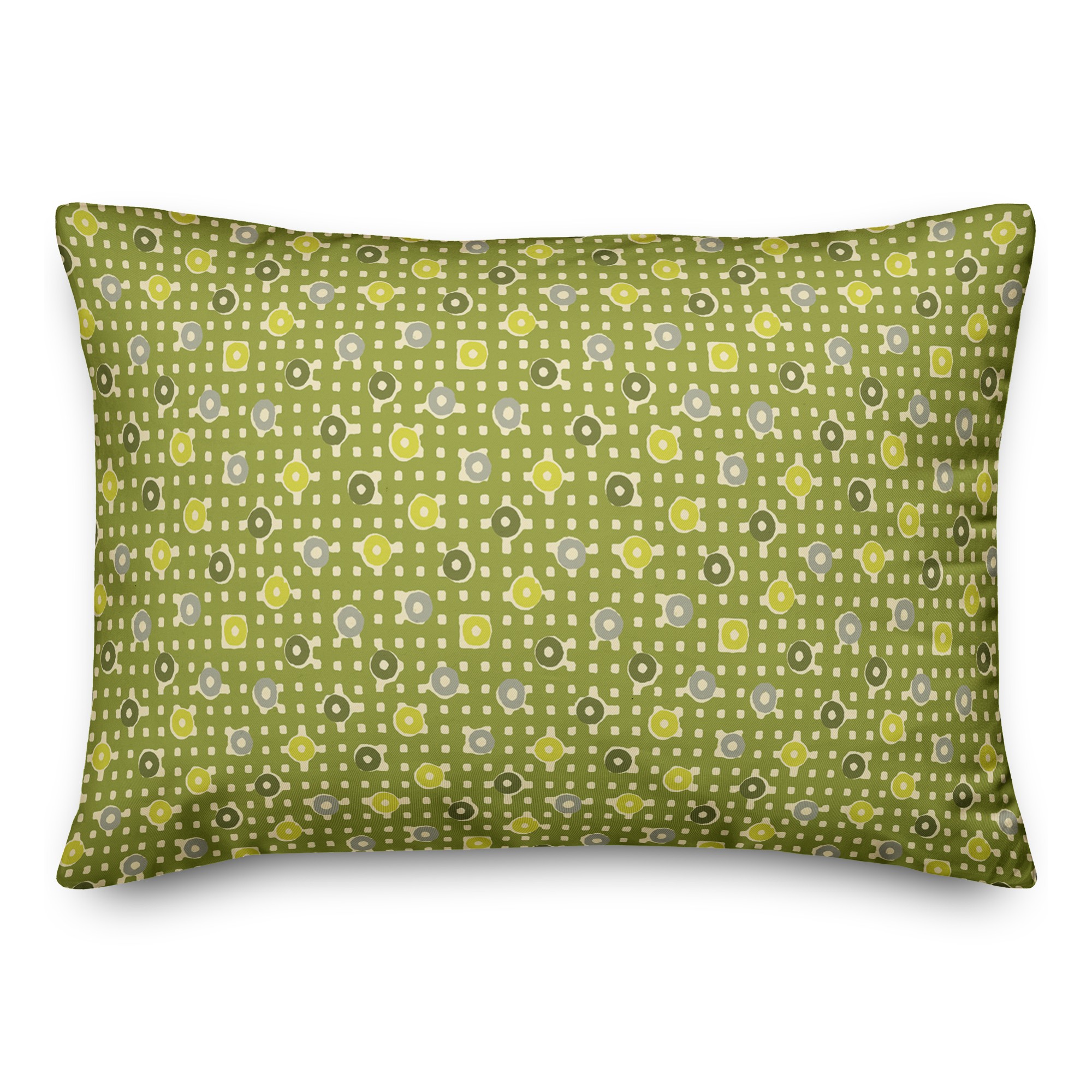 Dots and Plaid in Green 14x20 Spun Poly Pillow