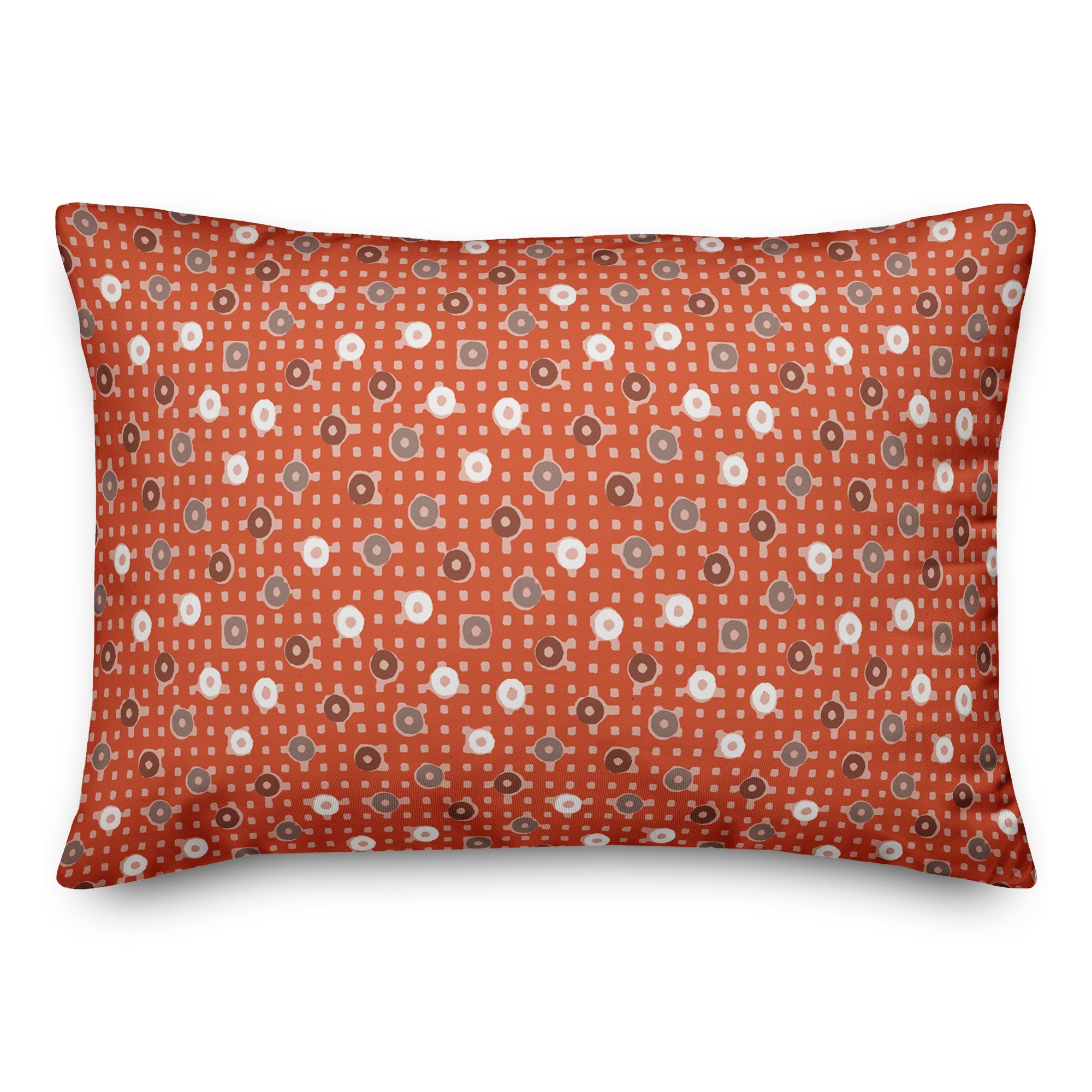 Dots and Plaid in Red 14x20 Spun Poly Pillow
