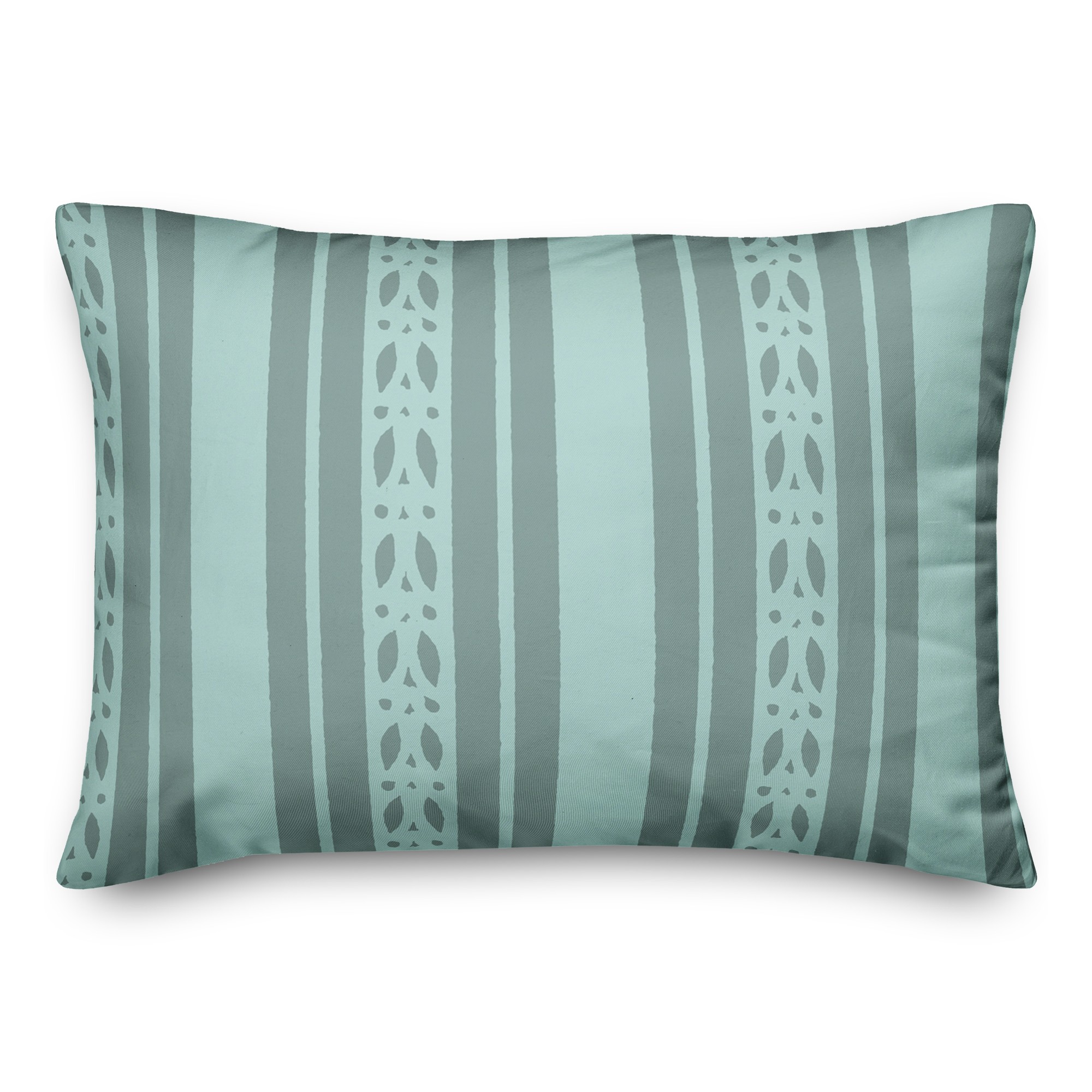 Blue Folk Stripes 14x20 Spun Poly Pillow
