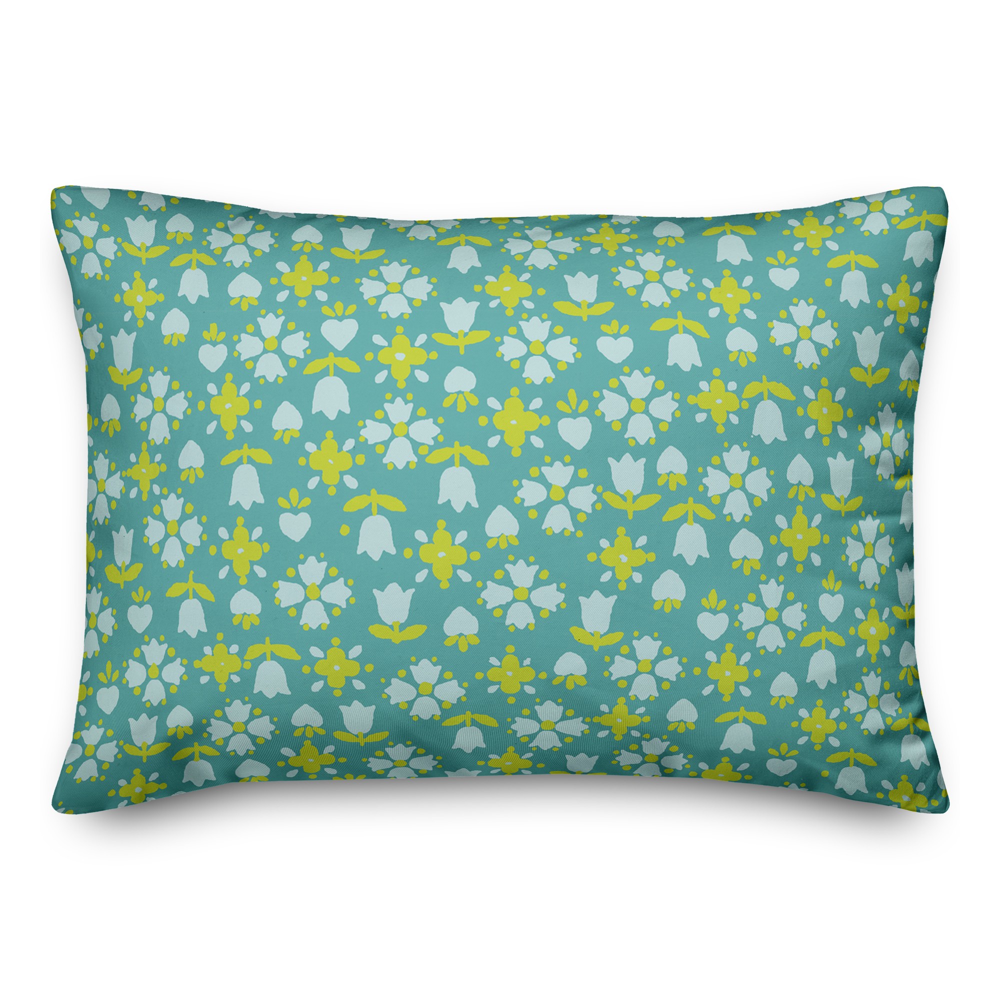 Tulip Pattern in Blue 14x20 Spun Poly Pillow