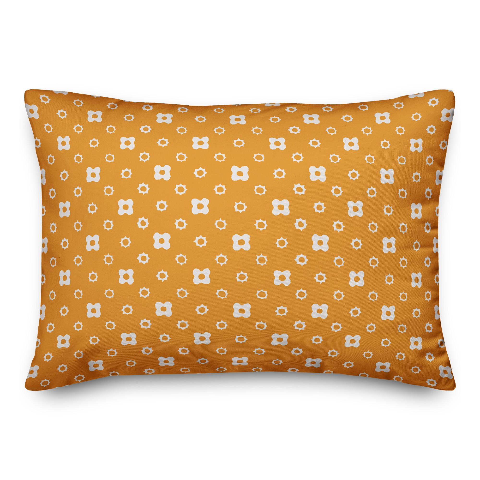 Orange Floral Pattern 14x20 Spun Poly Pillow